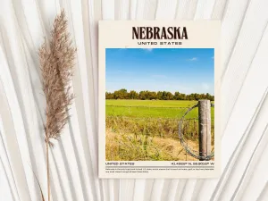 Nebraska Vintage Wall Art, USA
