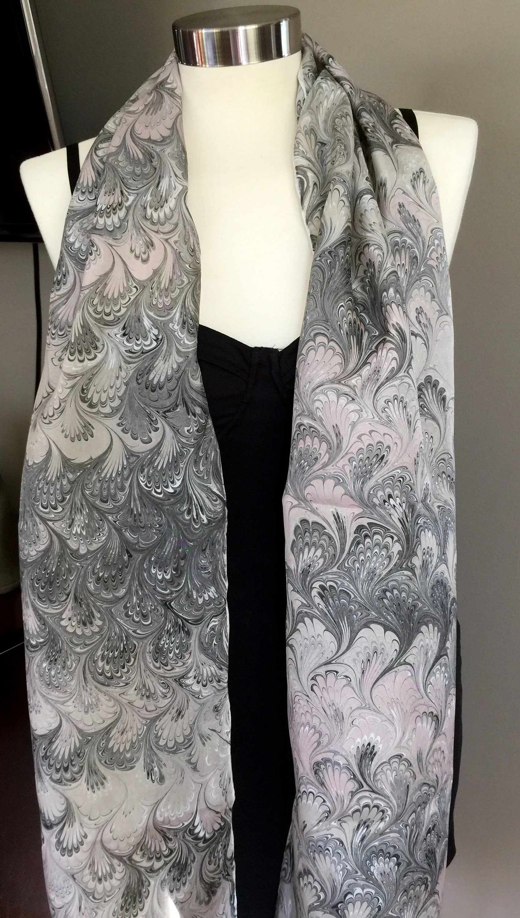 Neutral Bouquet Patterned Habotai Silk