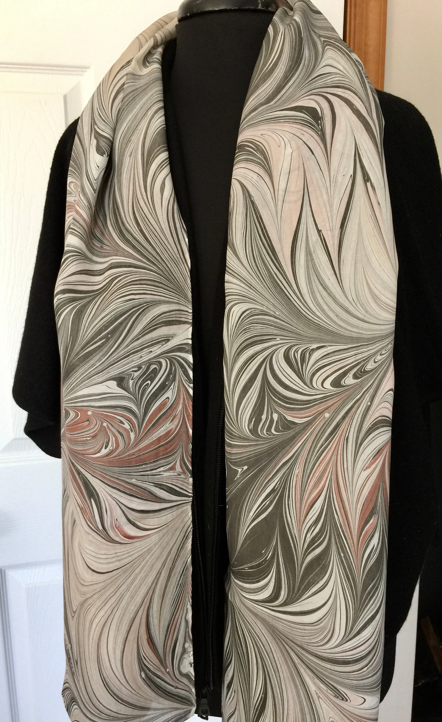 Neutral Flame Patterned Habotai Silk