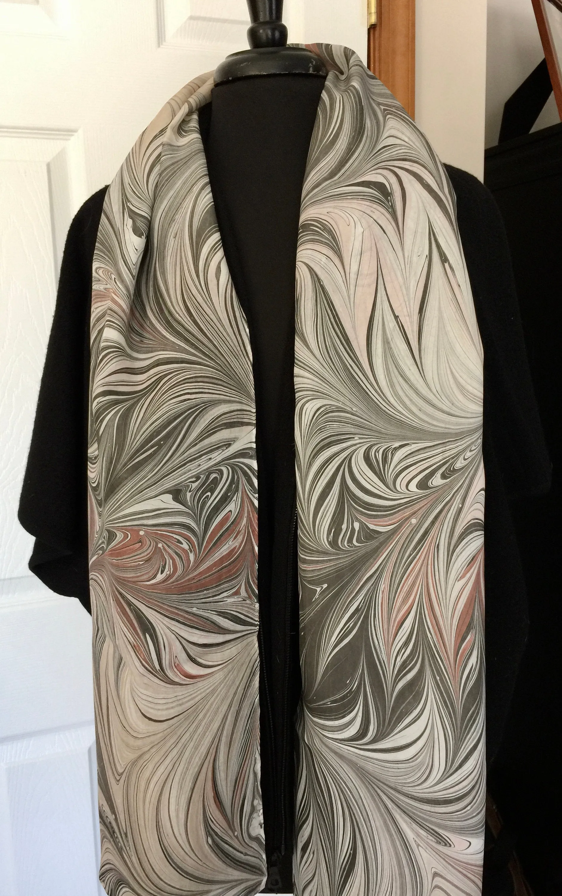 Neutral Flame Patterned Habotai Silk