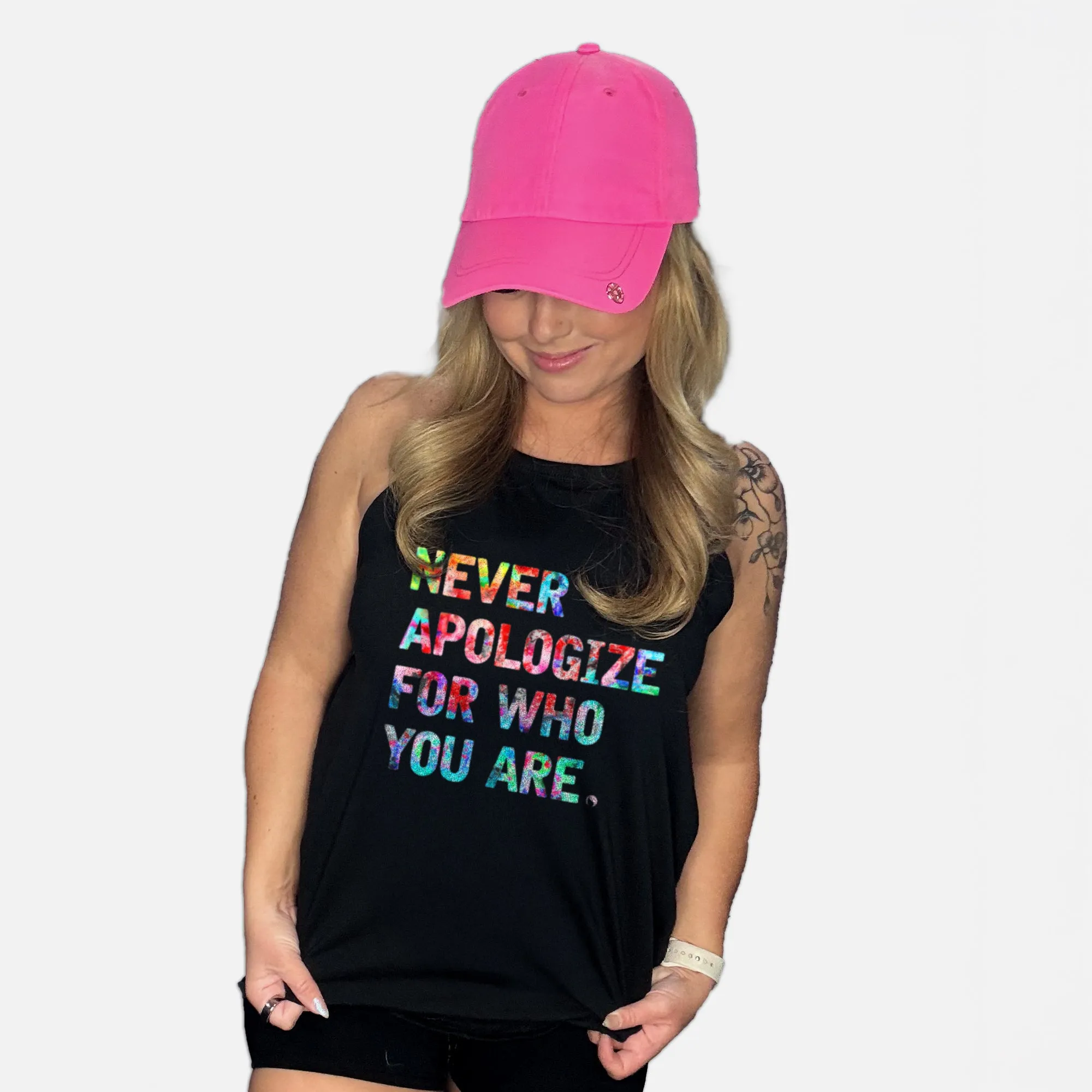 Never Apologize Rocker Tank Top