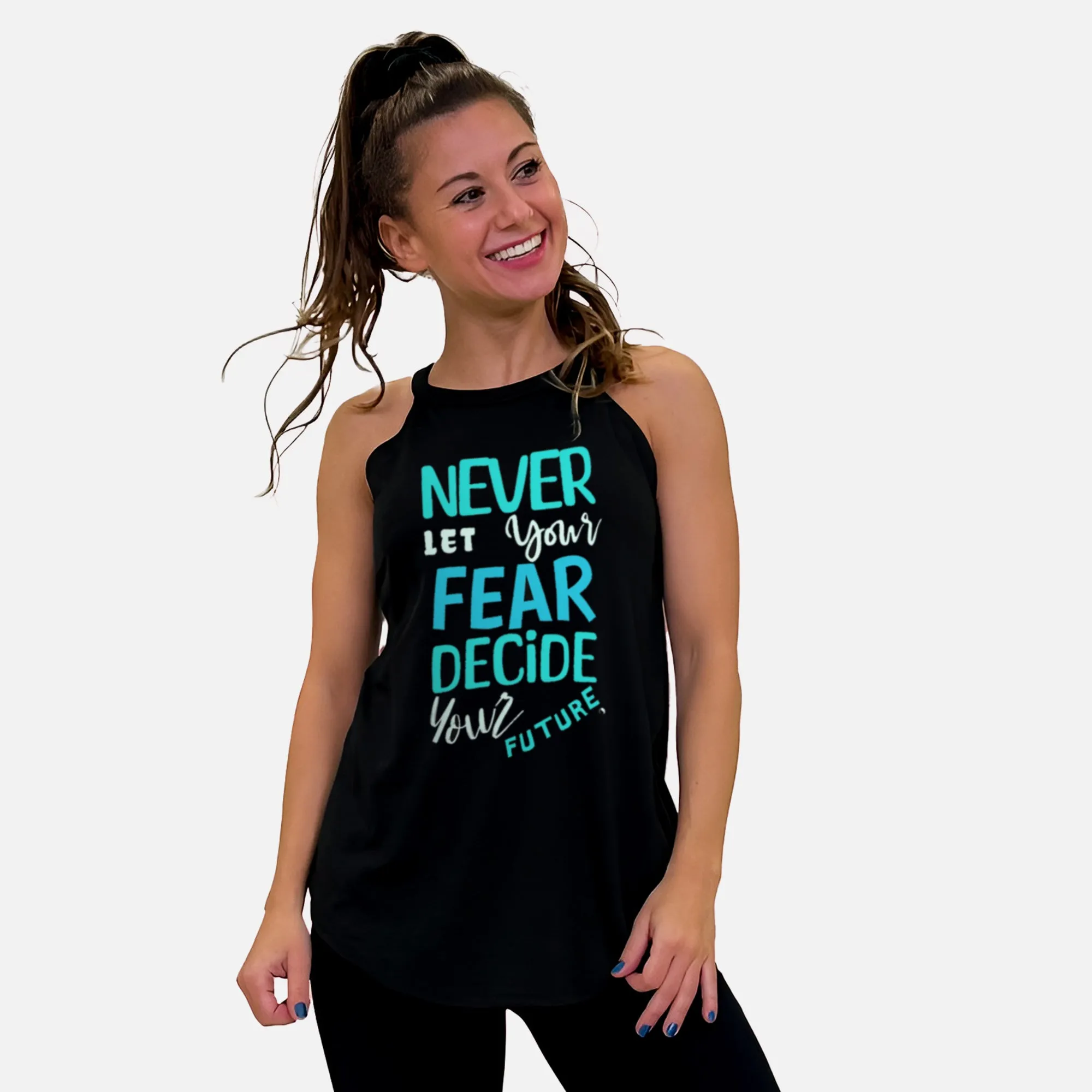 Never Let Fear Rocker Tank Top