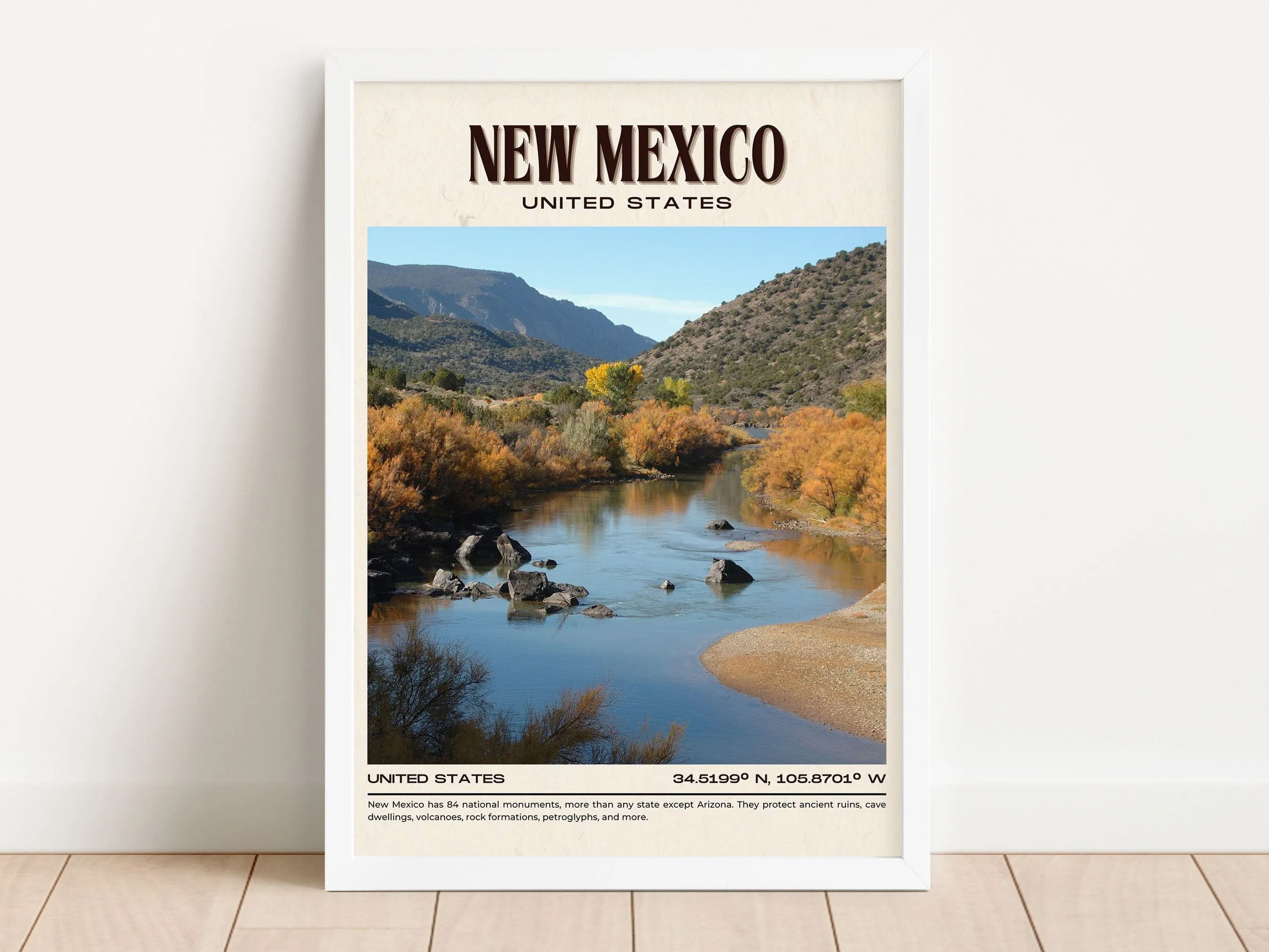 New Mexico Vintage Wall Art, USA