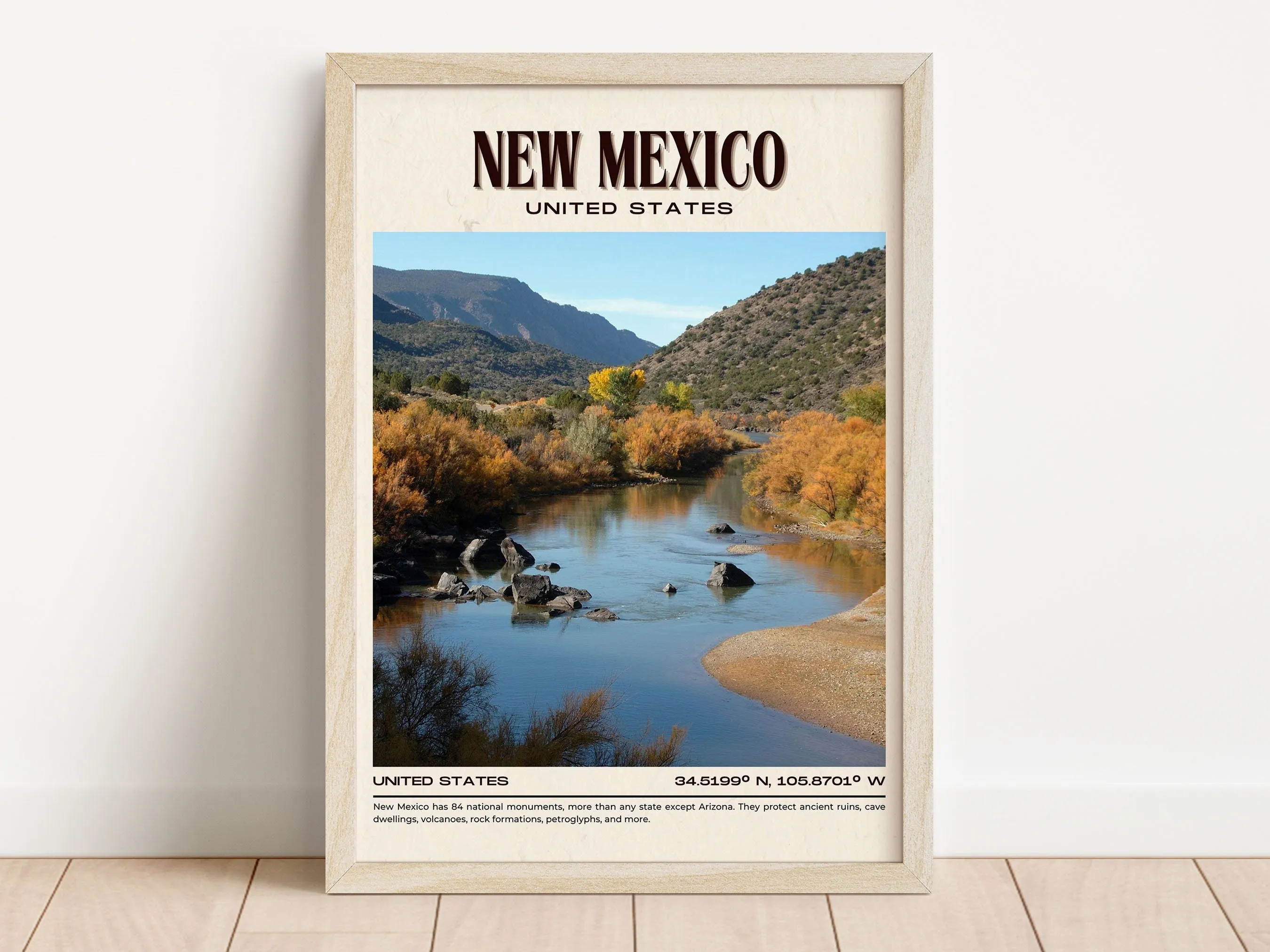 New Mexico Vintage Wall Art, USA