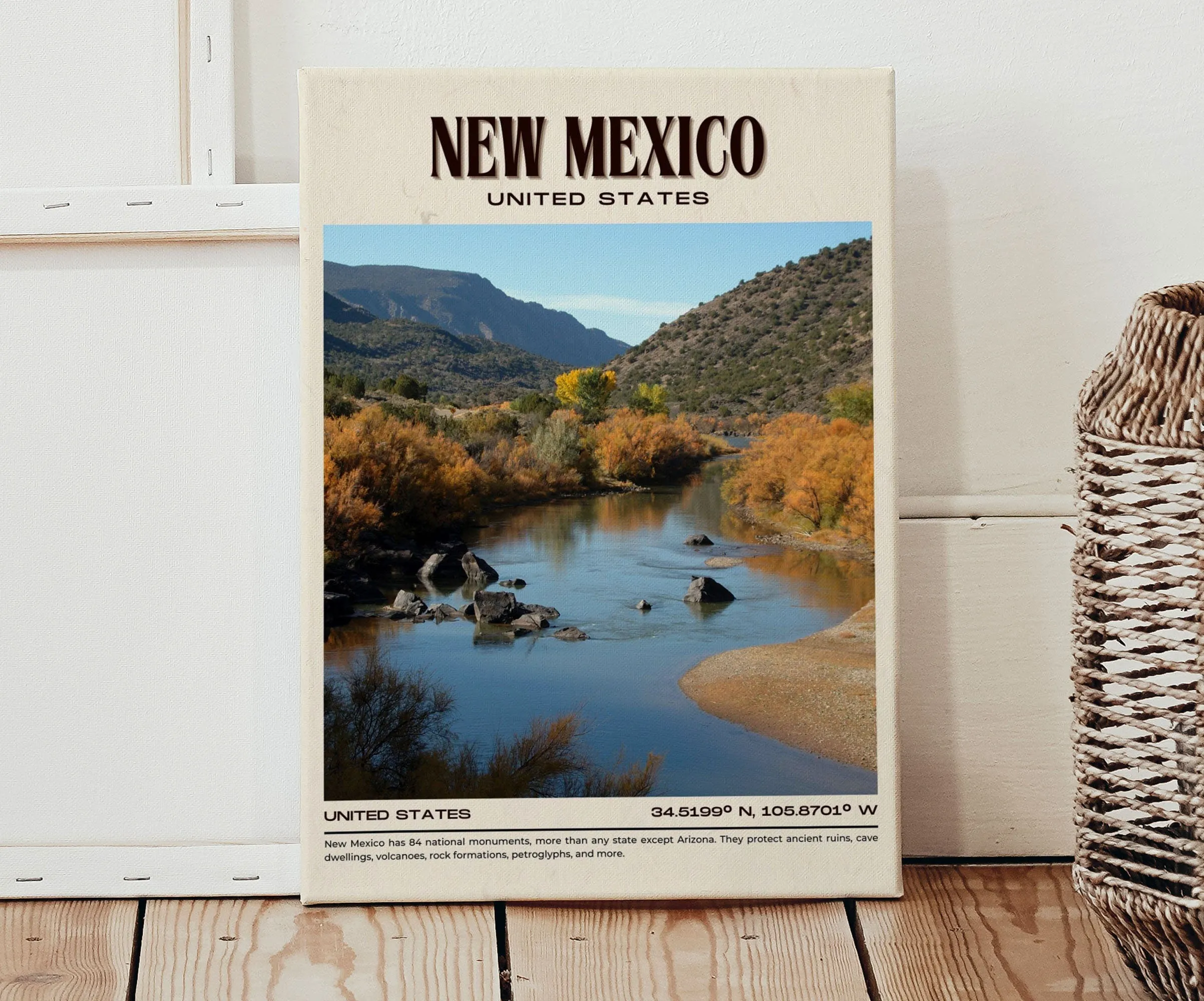 New Mexico Vintage Wall Art, USA