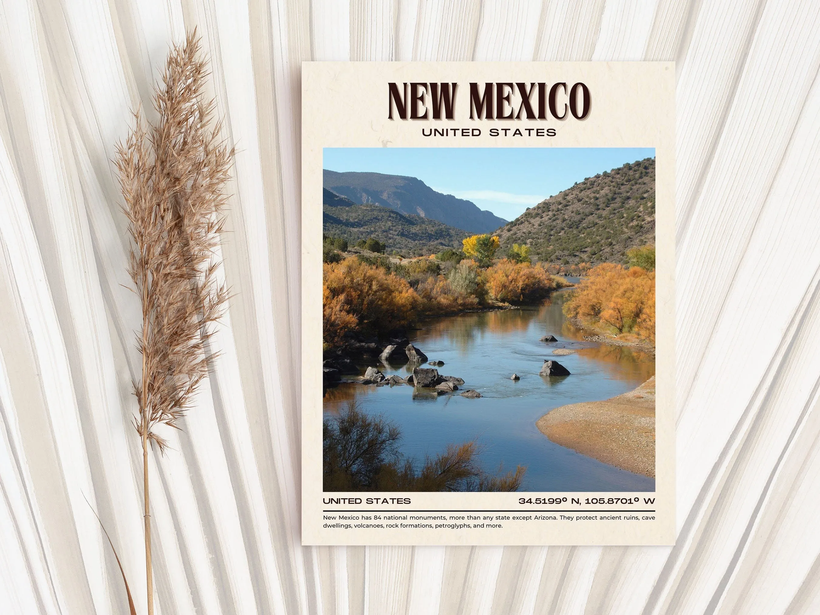 New Mexico Vintage Wall Art, USA