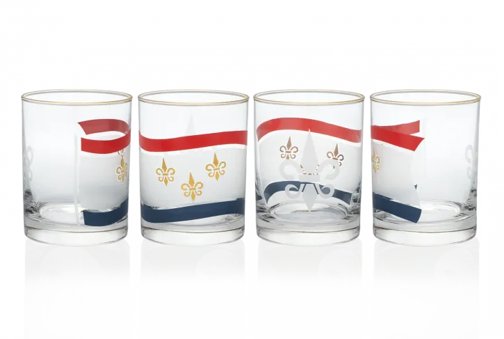 New Orleans Flag Glasses