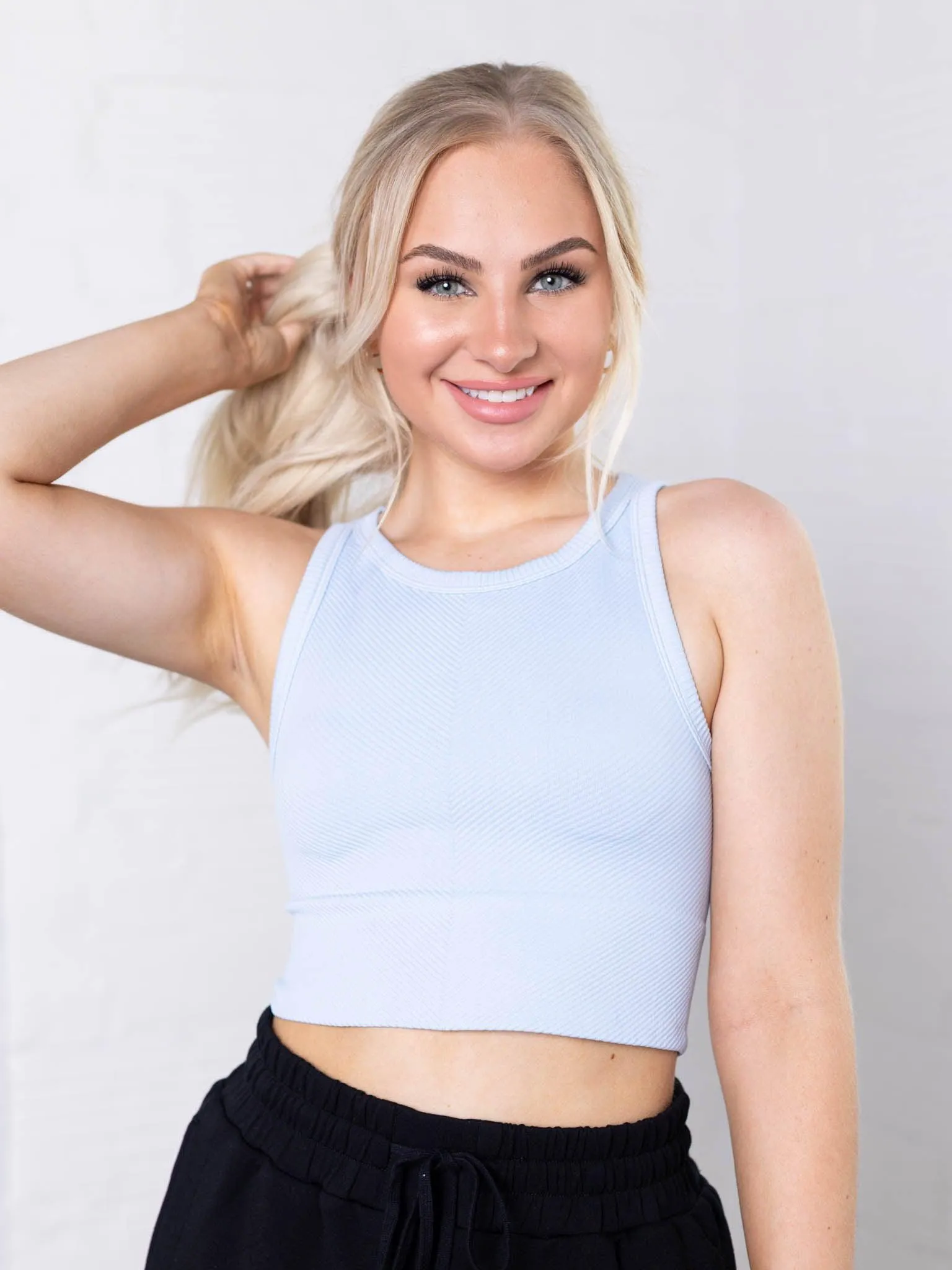 NIKIBIKI Chevron Highneck Crop Top