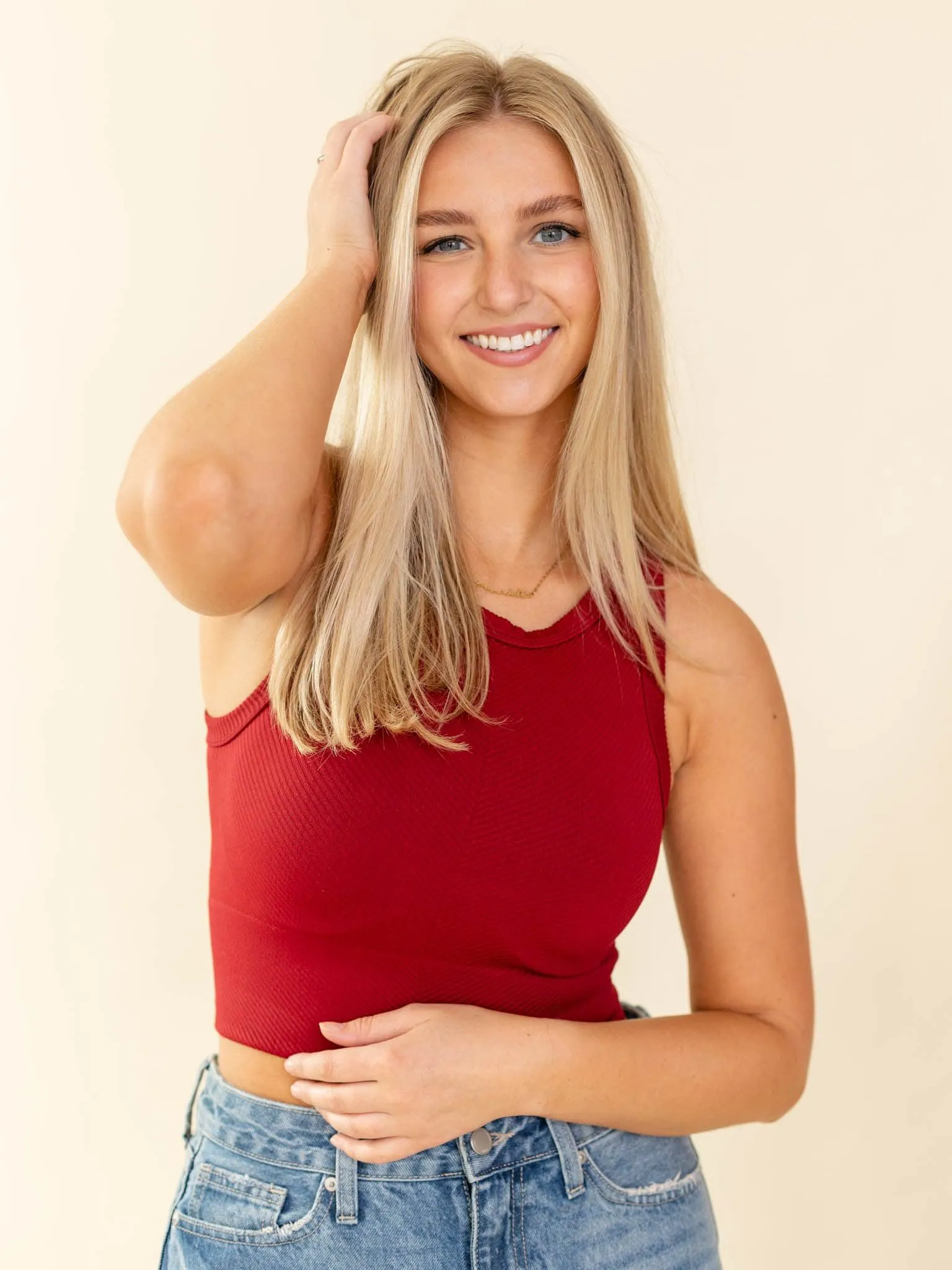 NIKIBIKI Chevron Highneck Crop Top