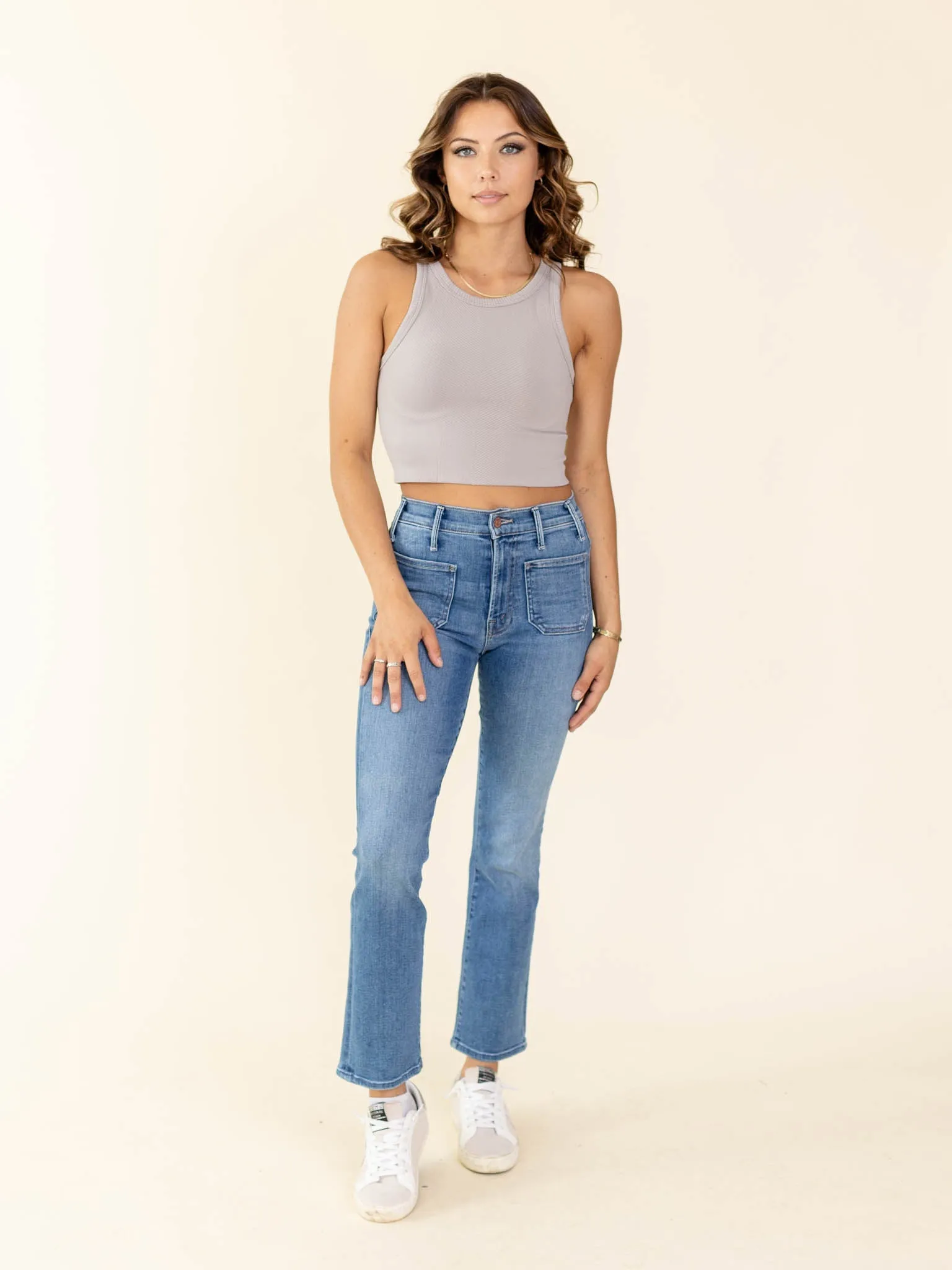 NIKIBIKI Chevron Highneck Crop Top