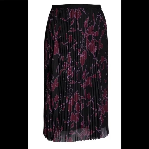 NWT Halogen Women Skirt Pleated Plus Size 2X Black