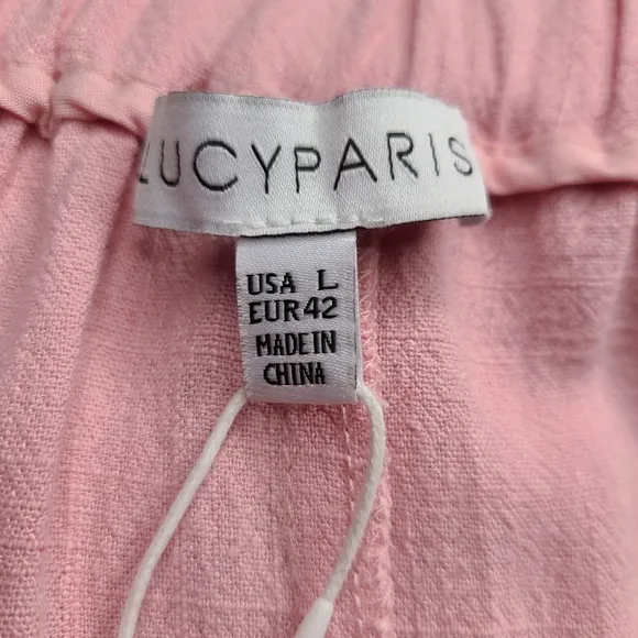 NWT Lucy Paris Vienna Size Large Powder Pink Crepe Side Split Pull-on Maxi Skirt
