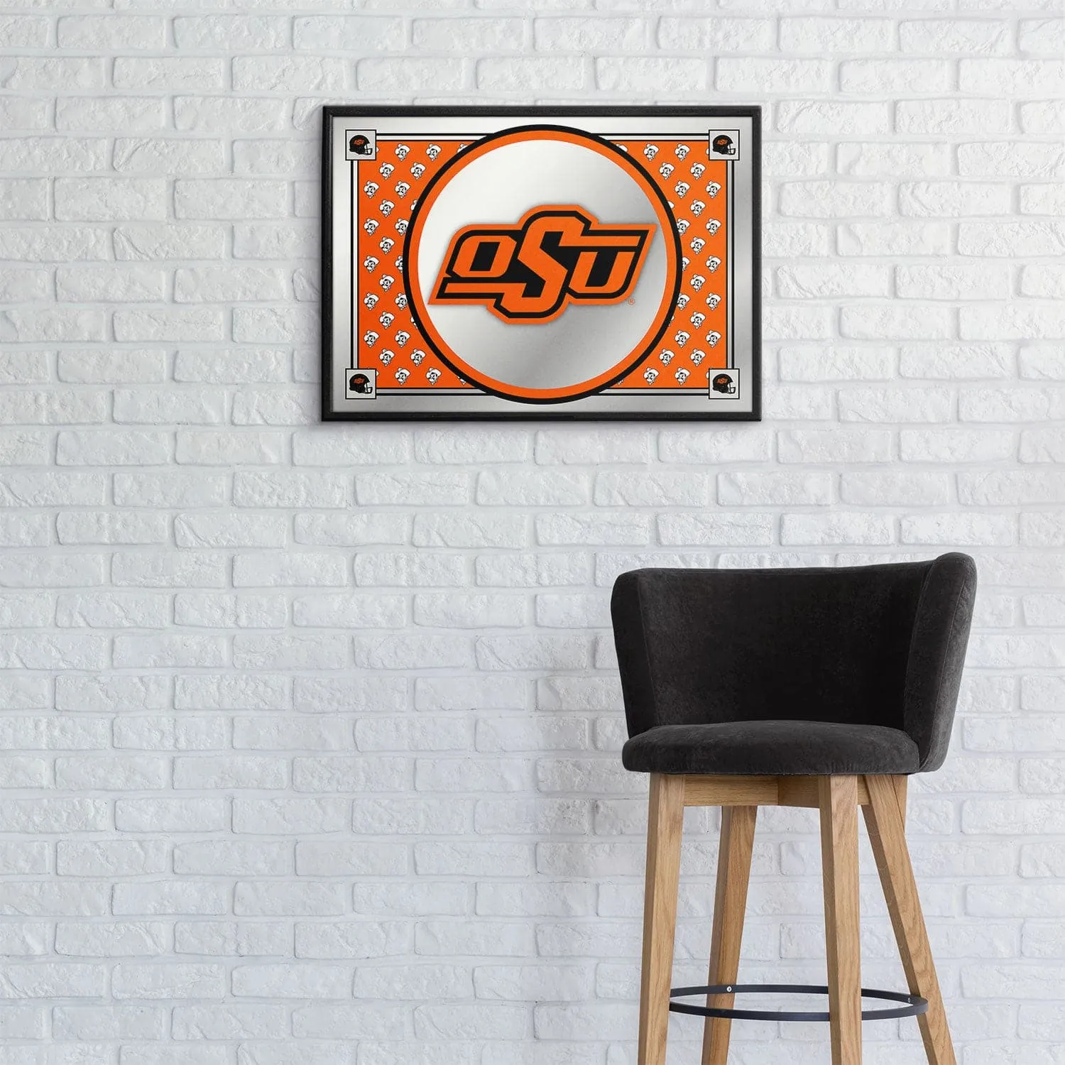 Oklahoma State Cowboys: Team Spirit - Framed Mirrored Wall Sign
