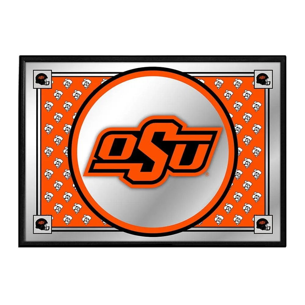 Oklahoma State Cowboys: Team Spirit - Framed Mirrored Wall Sign