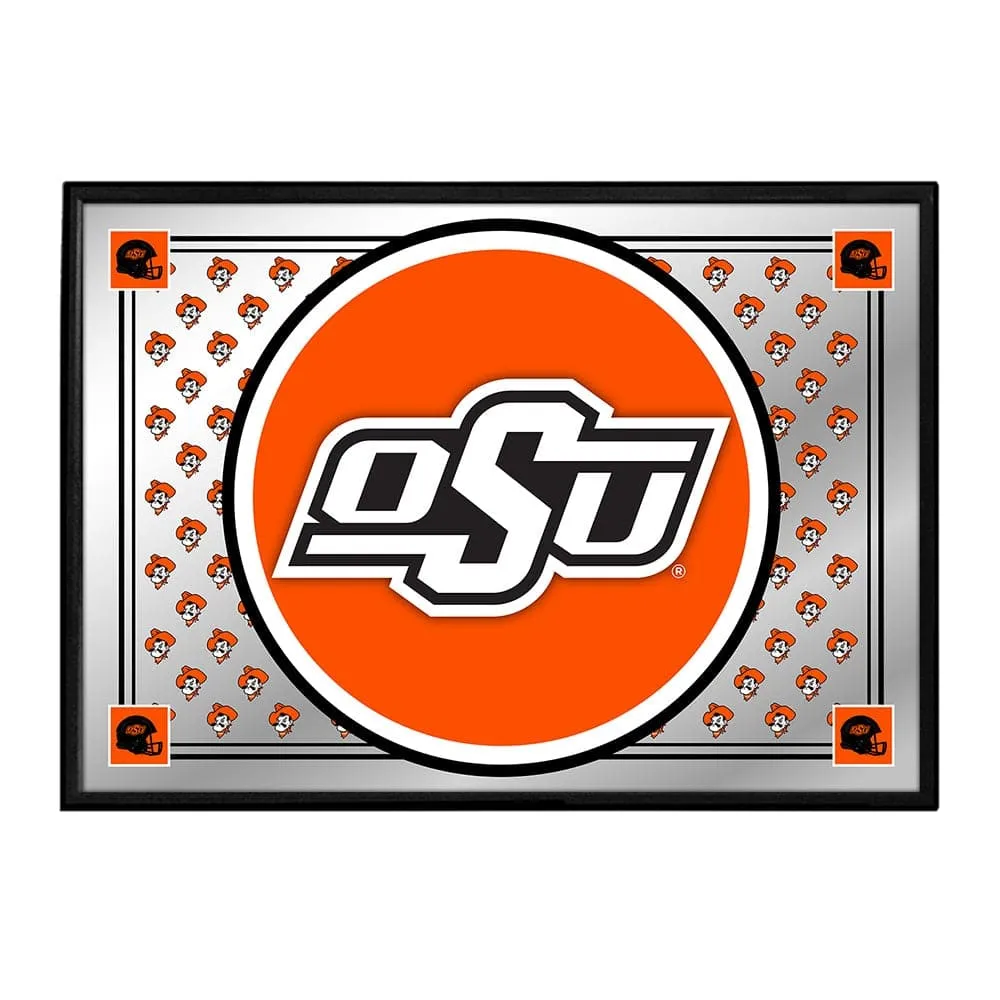 Oklahoma State Cowboys: Team Spirit - Framed Mirrored Wall Sign