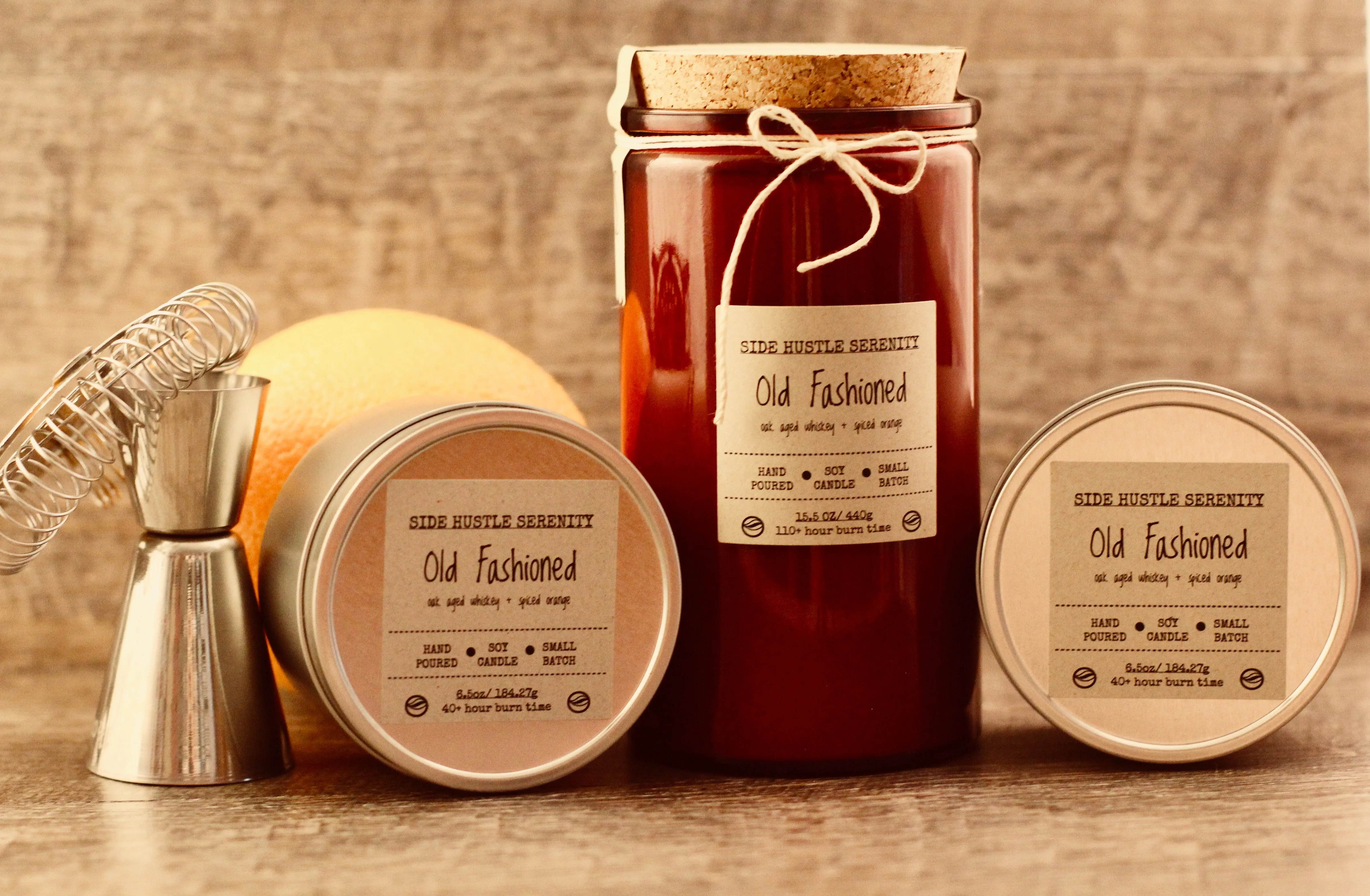 Old Fashioned Cocktail Scented Soy Candle | 15.5oz