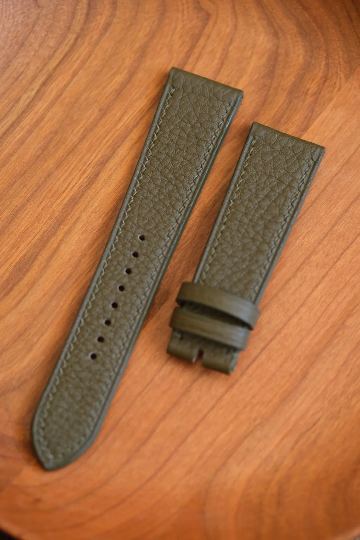 Olive Green Negonda Shrunken Calf Leather Strap