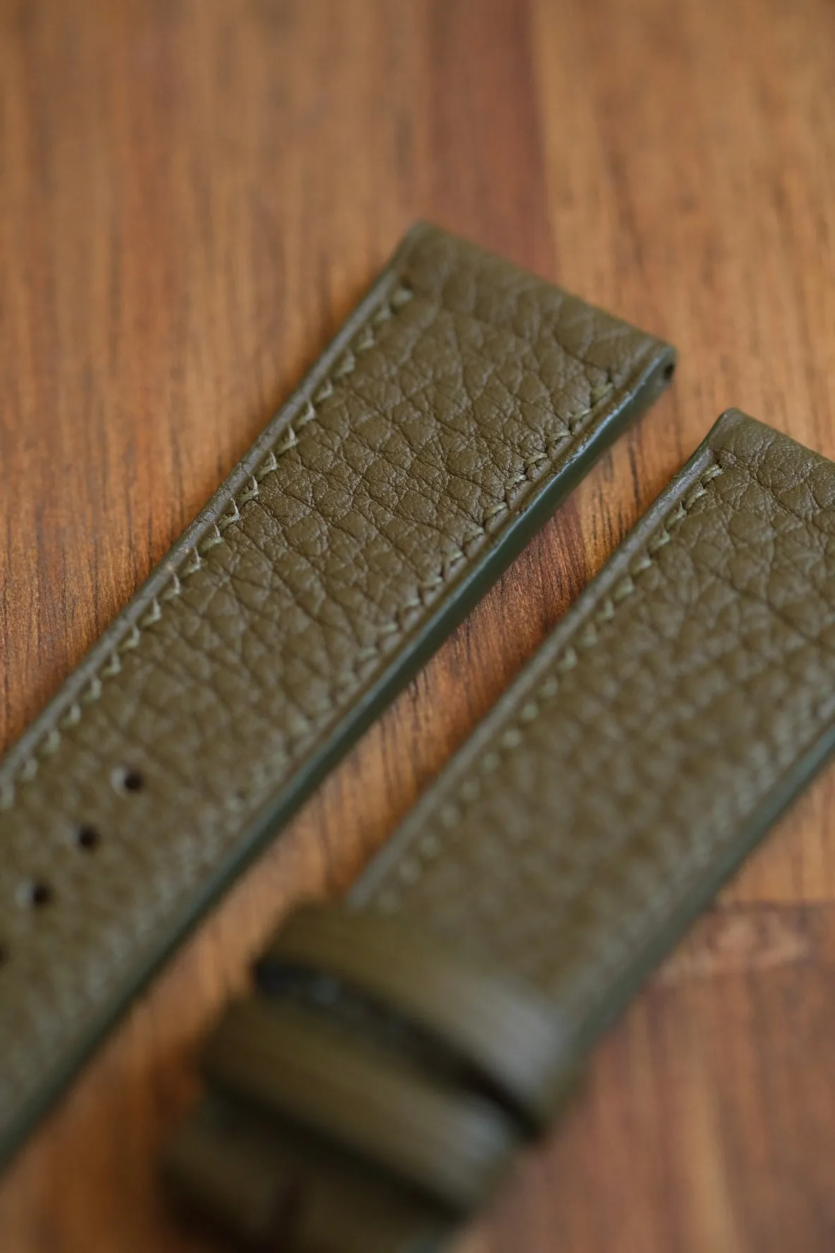 Olive Green Negonda Shrunken Calf Leather Strap