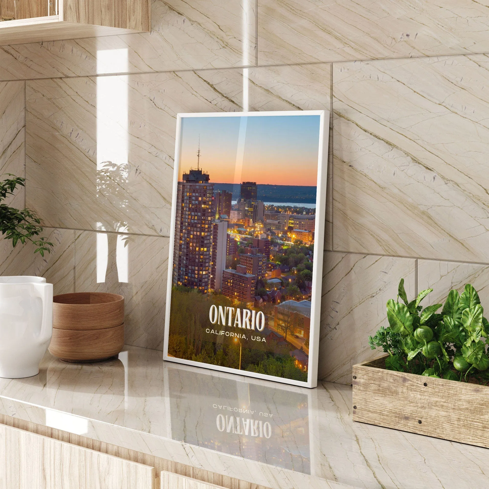 Ontario Retro Wall Art, California, USA
