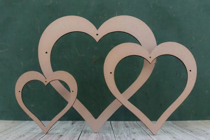 Open Heart shape - 3mm MDF