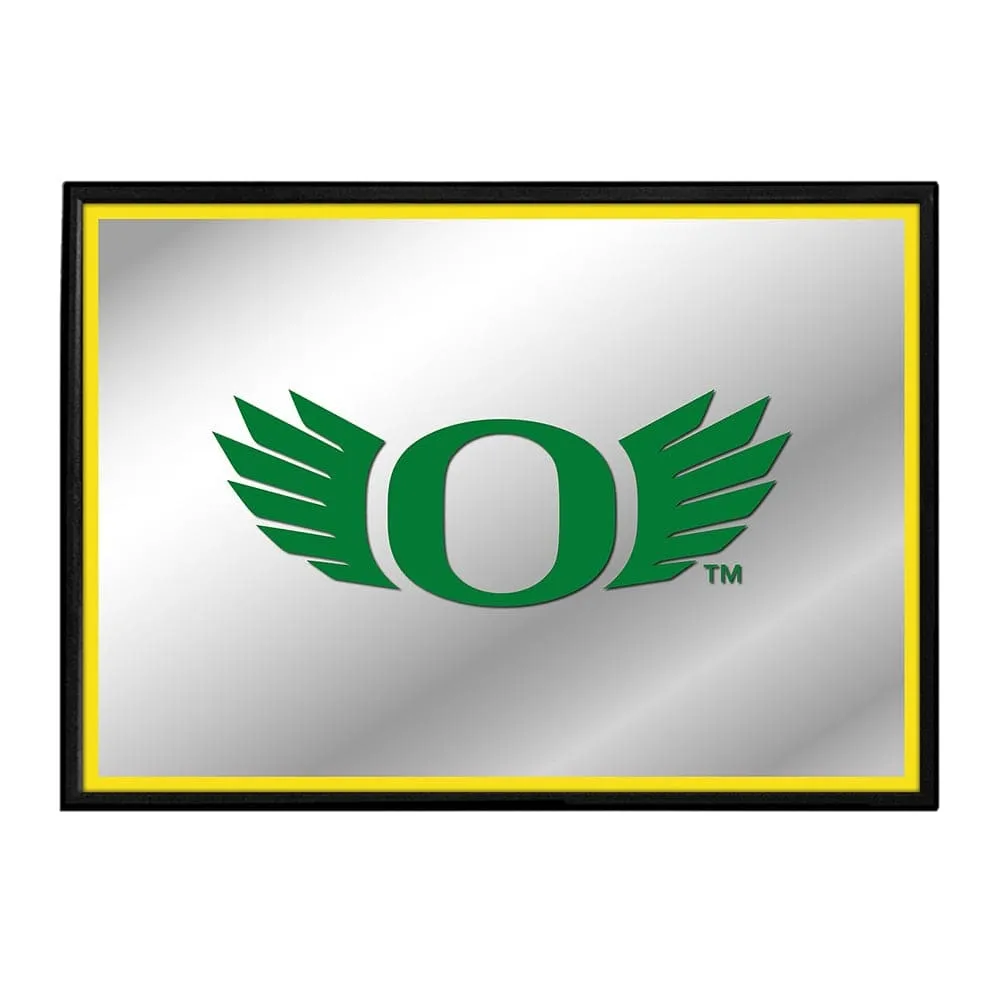 Oregon Ducks: Winged Logo - Framed Mirrored Wall Sign