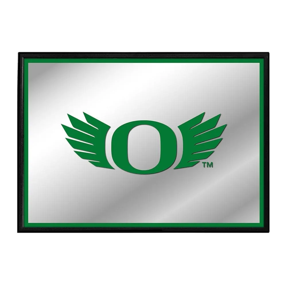 Oregon Ducks: Winged Logo - Framed Mirrored Wall Sign