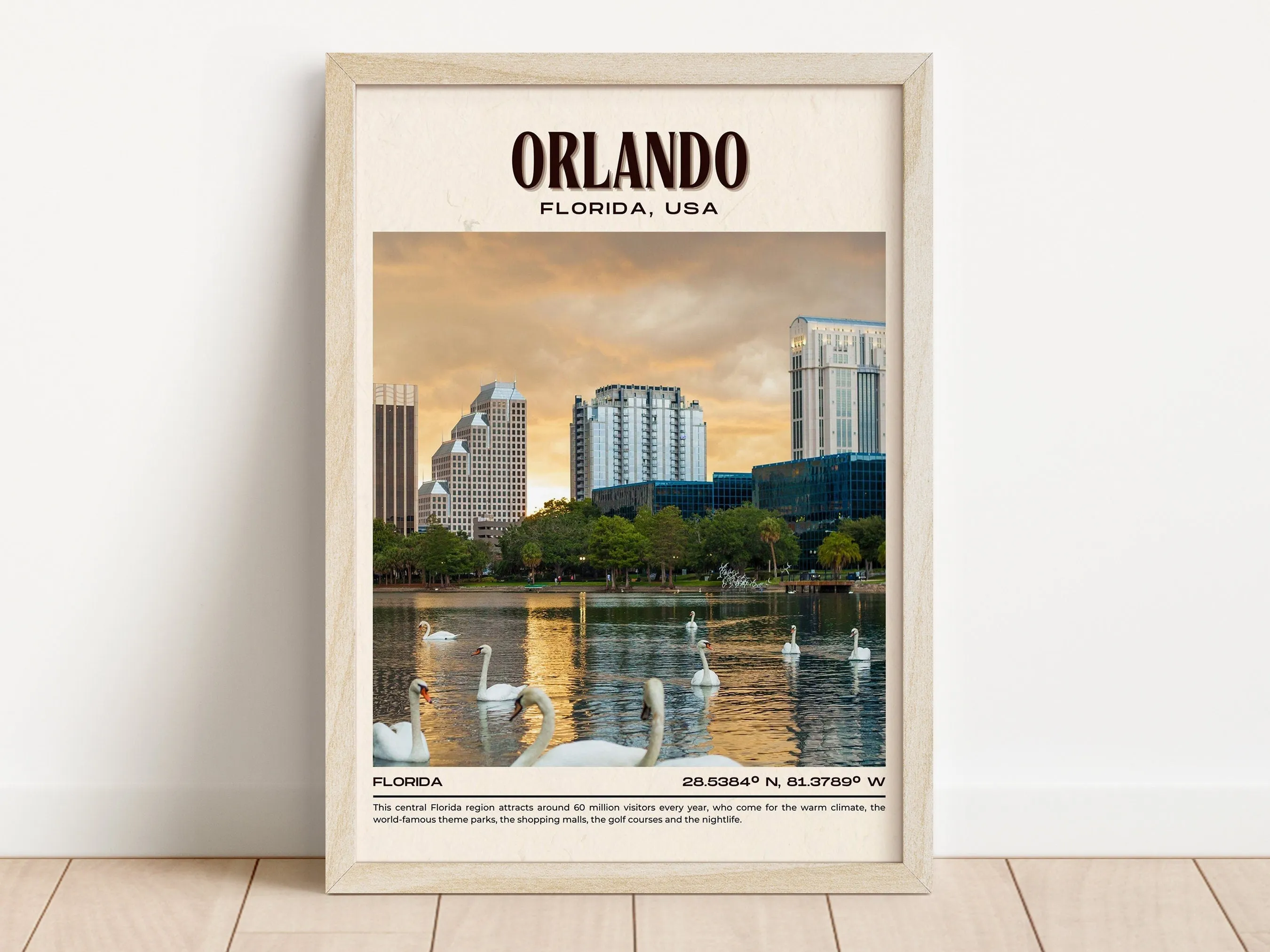 Orlando Vintage Wall Art, Florida, USA