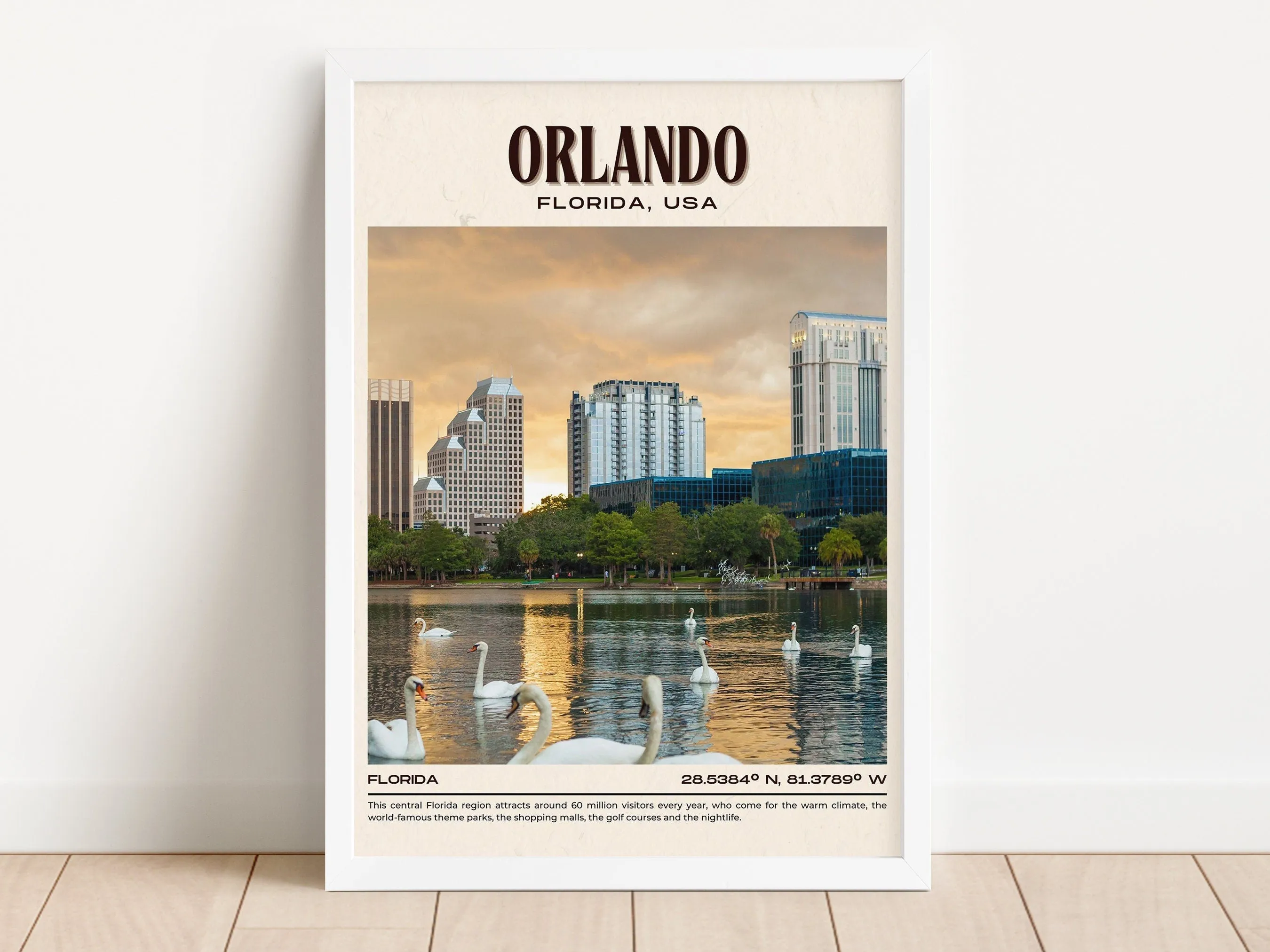Orlando Vintage Wall Art, Florida, USA