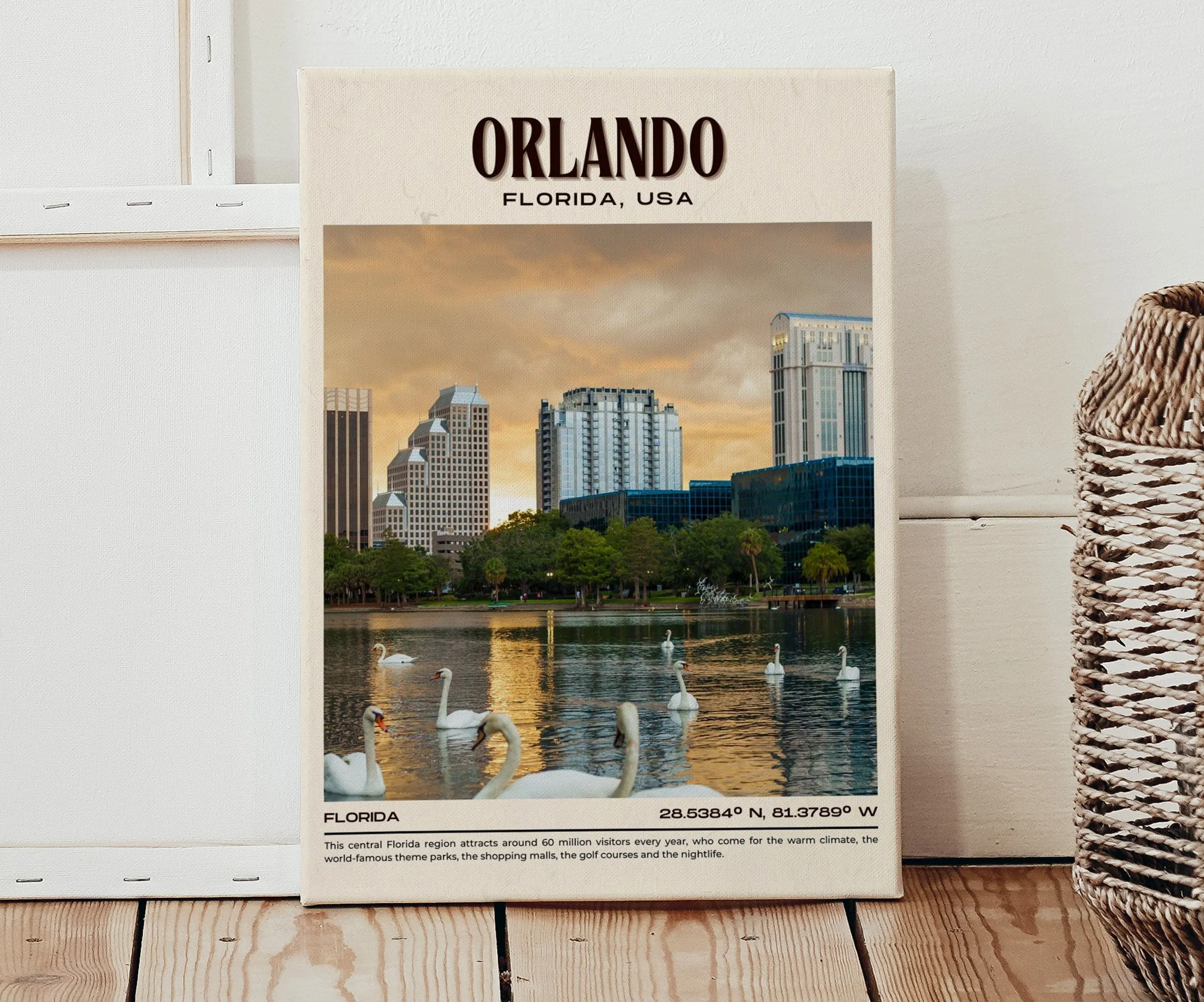 Orlando Vintage Wall Art, Florida, USA