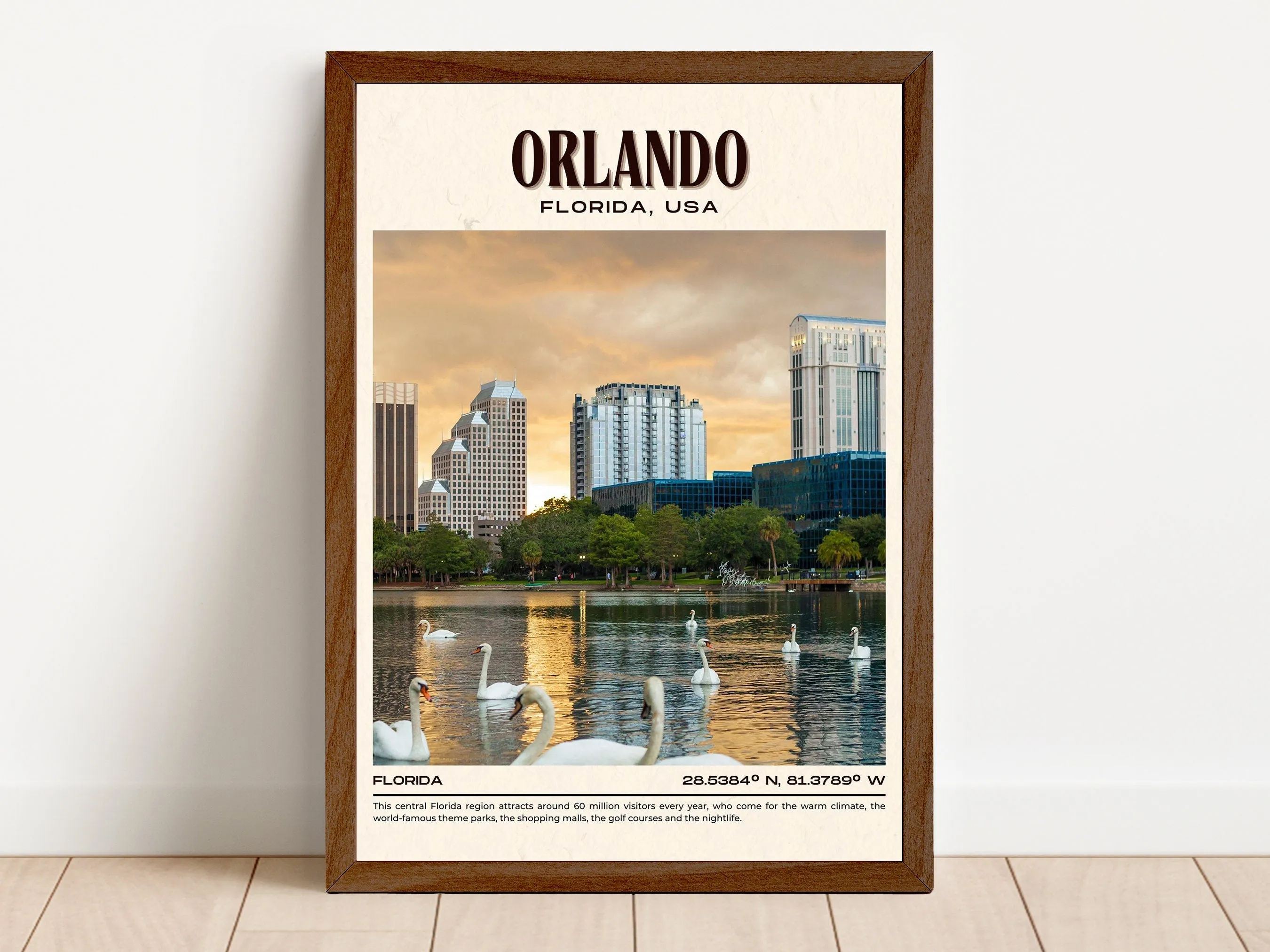 Orlando Vintage Wall Art, Florida, USA