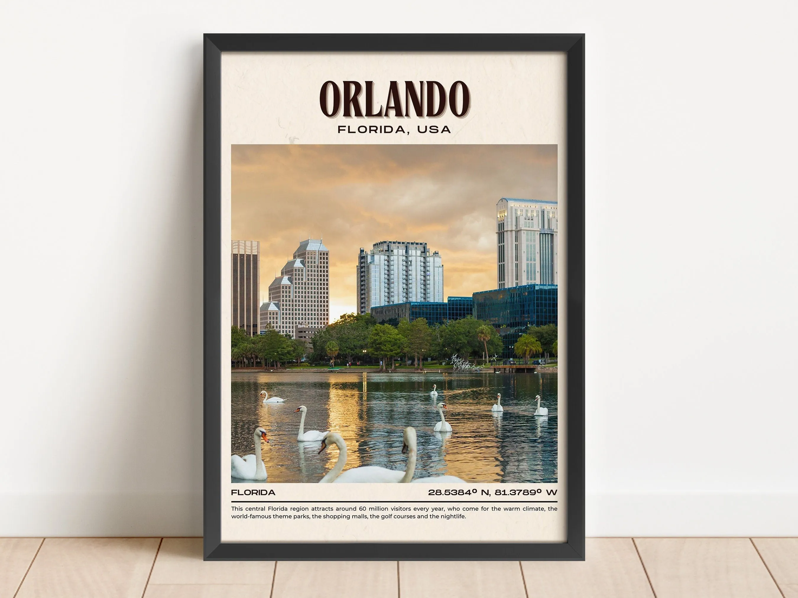 Orlando Vintage Wall Art, Florida, USA