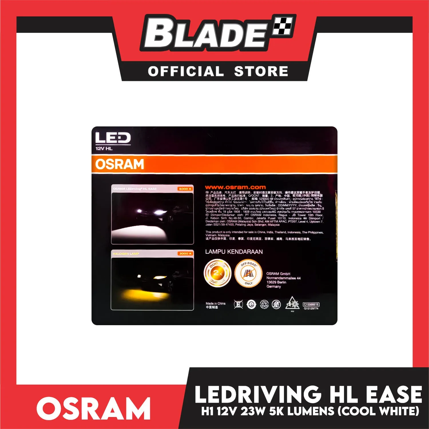Osram LEDRIVING HL EASE 5000lm 6000k 12V 23W H1 F6150CW (Cool White)