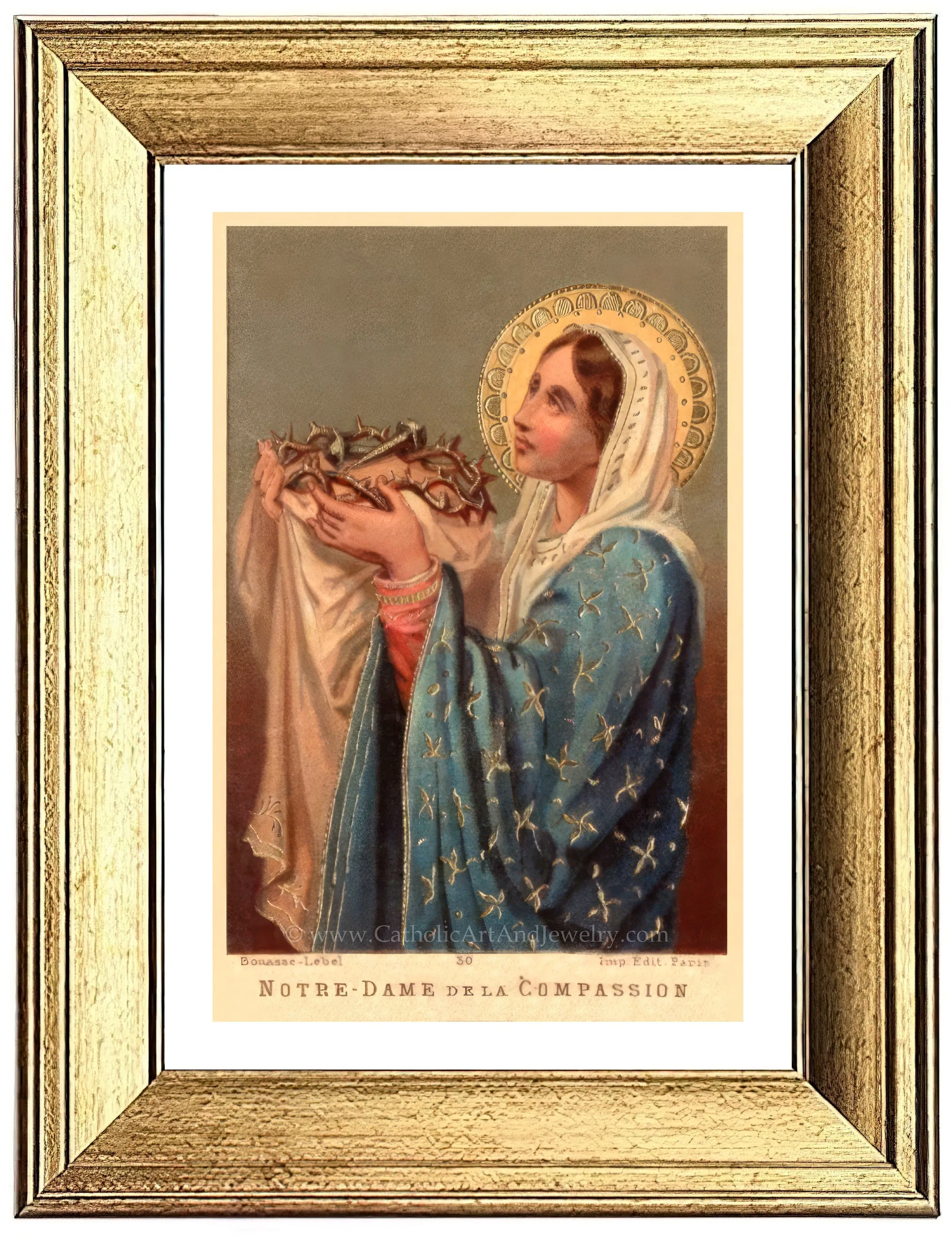 Our Lady of the Compassion – One of the Sorrows of Mary – Based on a Vintage Holy Card – Catholic Art –Catholic Gift – Archival Quality