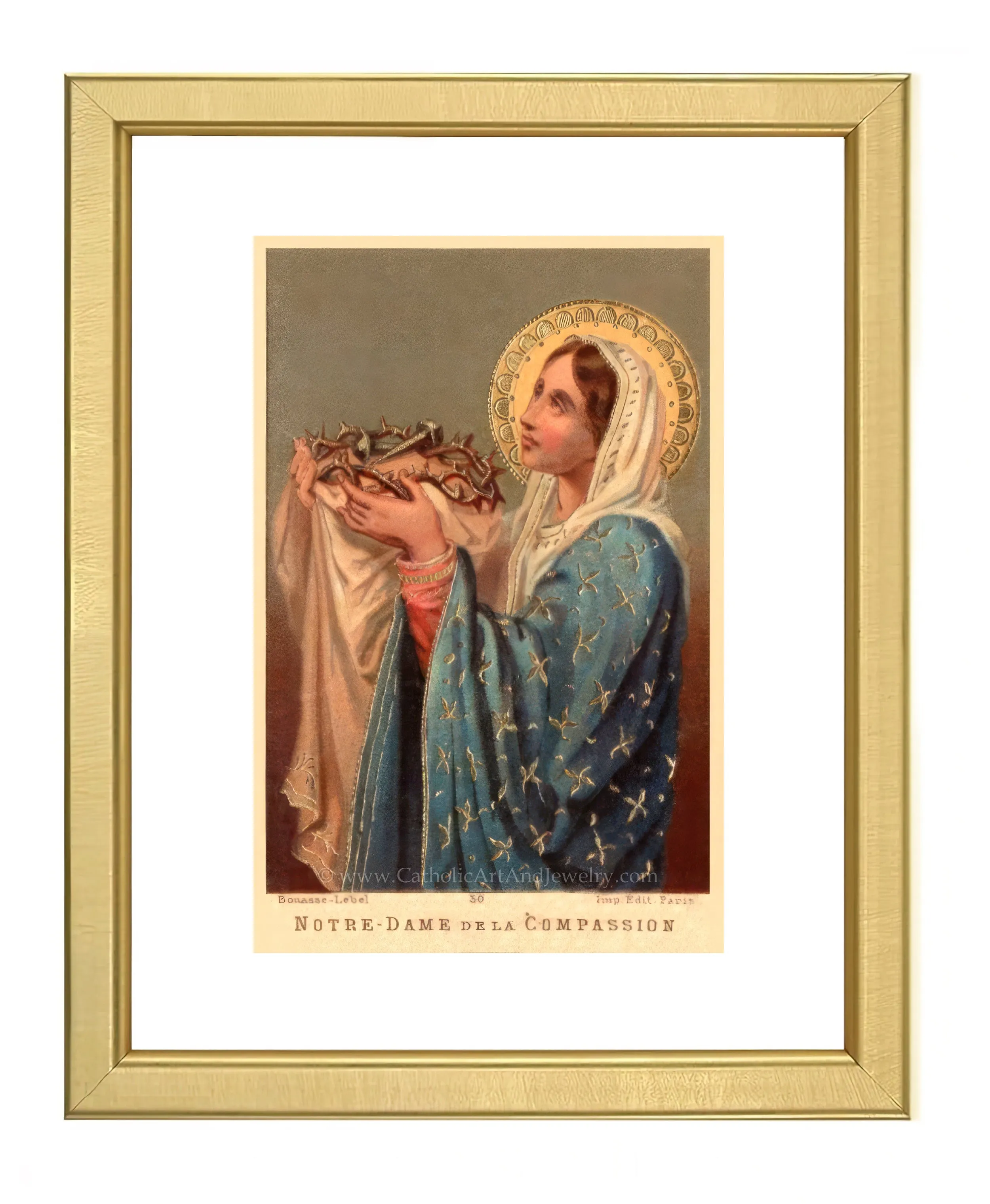 Our Lady of the Compassion – One of the Sorrows of Mary – Based on a Vintage Holy Card – Catholic Art –Catholic Gift – Archival Quality