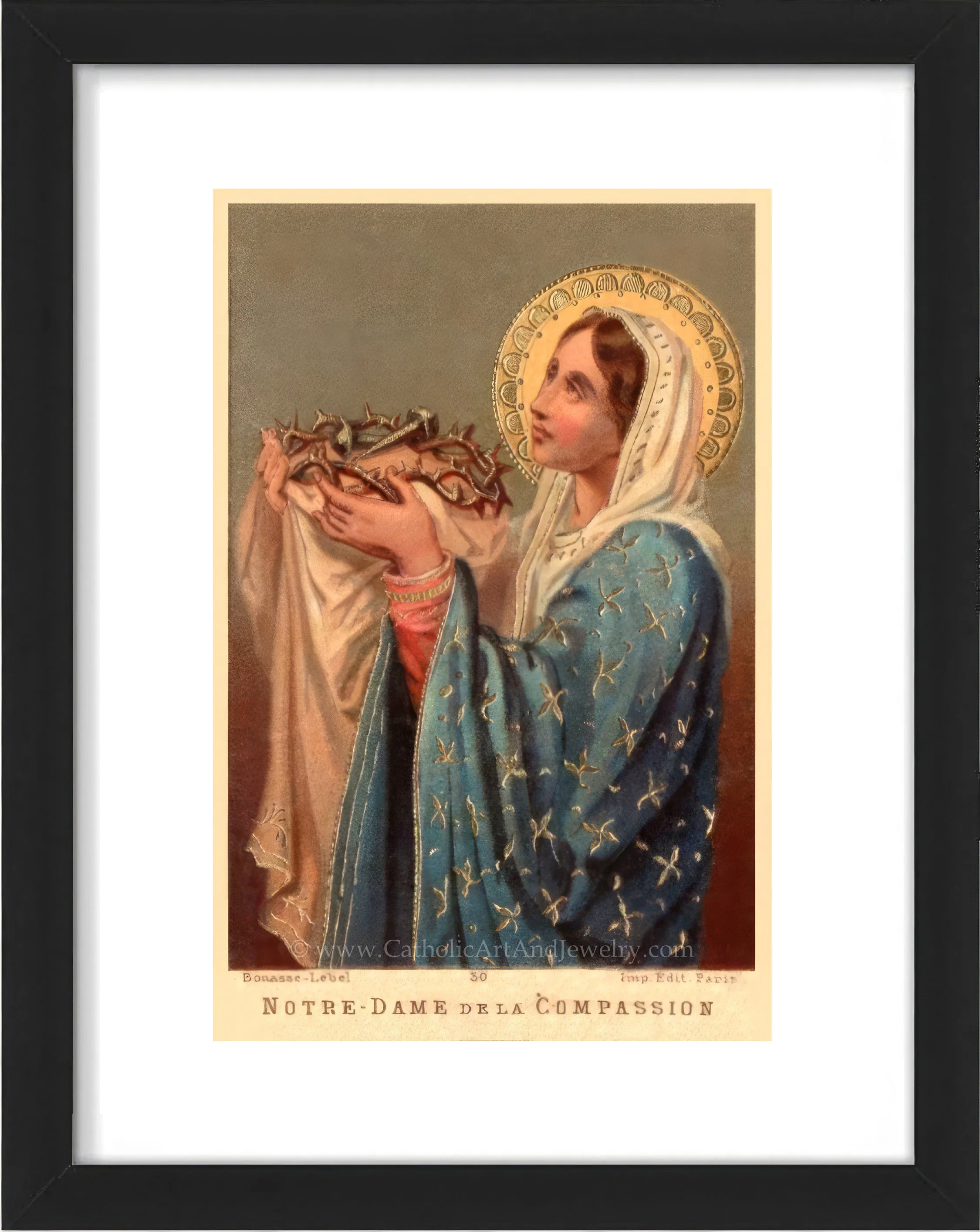 Our Lady of the Compassion – One of the Sorrows of Mary – Based on a Vintage Holy Card – Catholic Art –Catholic Gift – Archival Quality