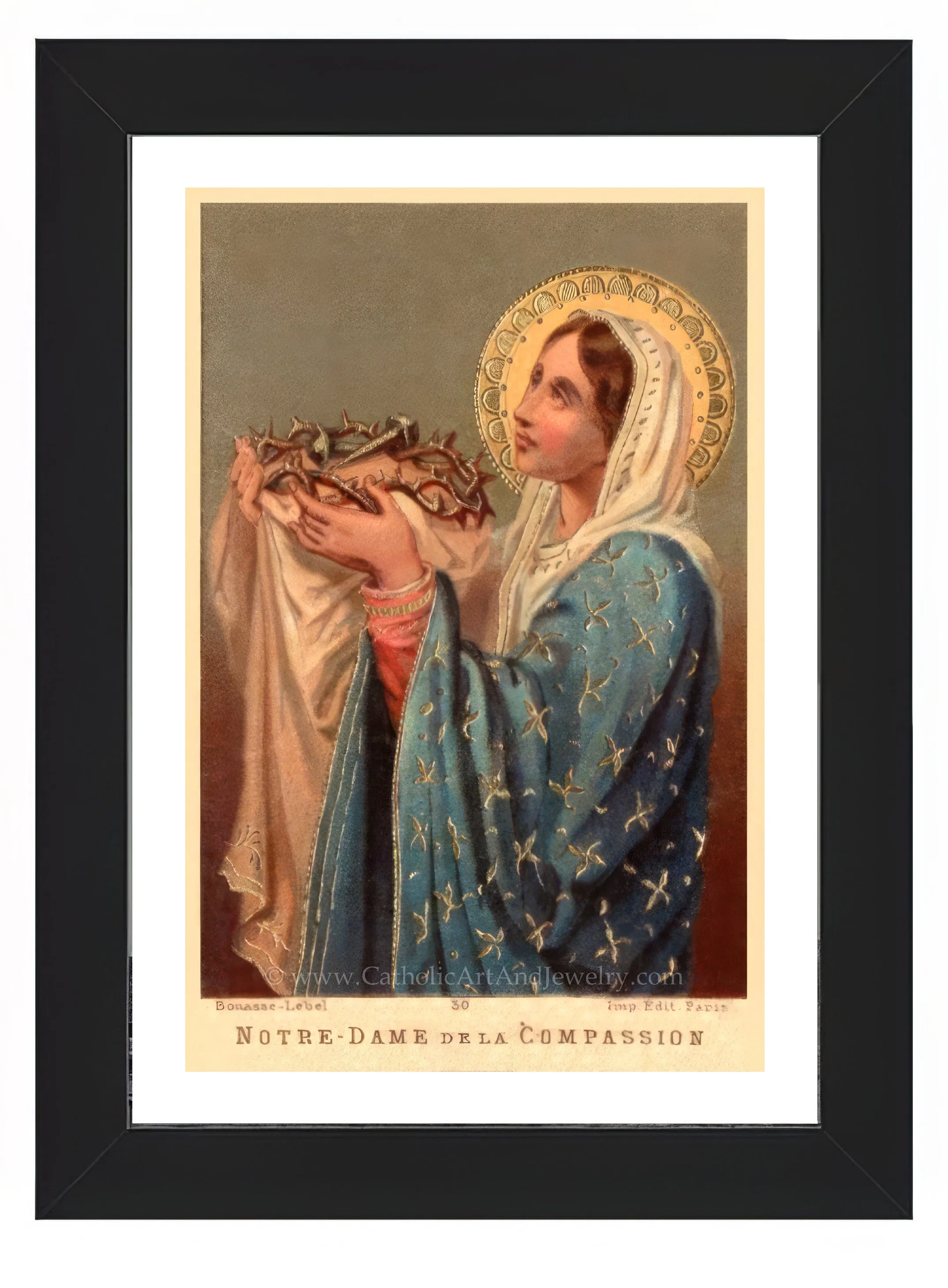 Our Lady of the Compassion – One of the Sorrows of Mary – Based on a Vintage Holy Card – Catholic Art –Catholic Gift – Archival Quality
