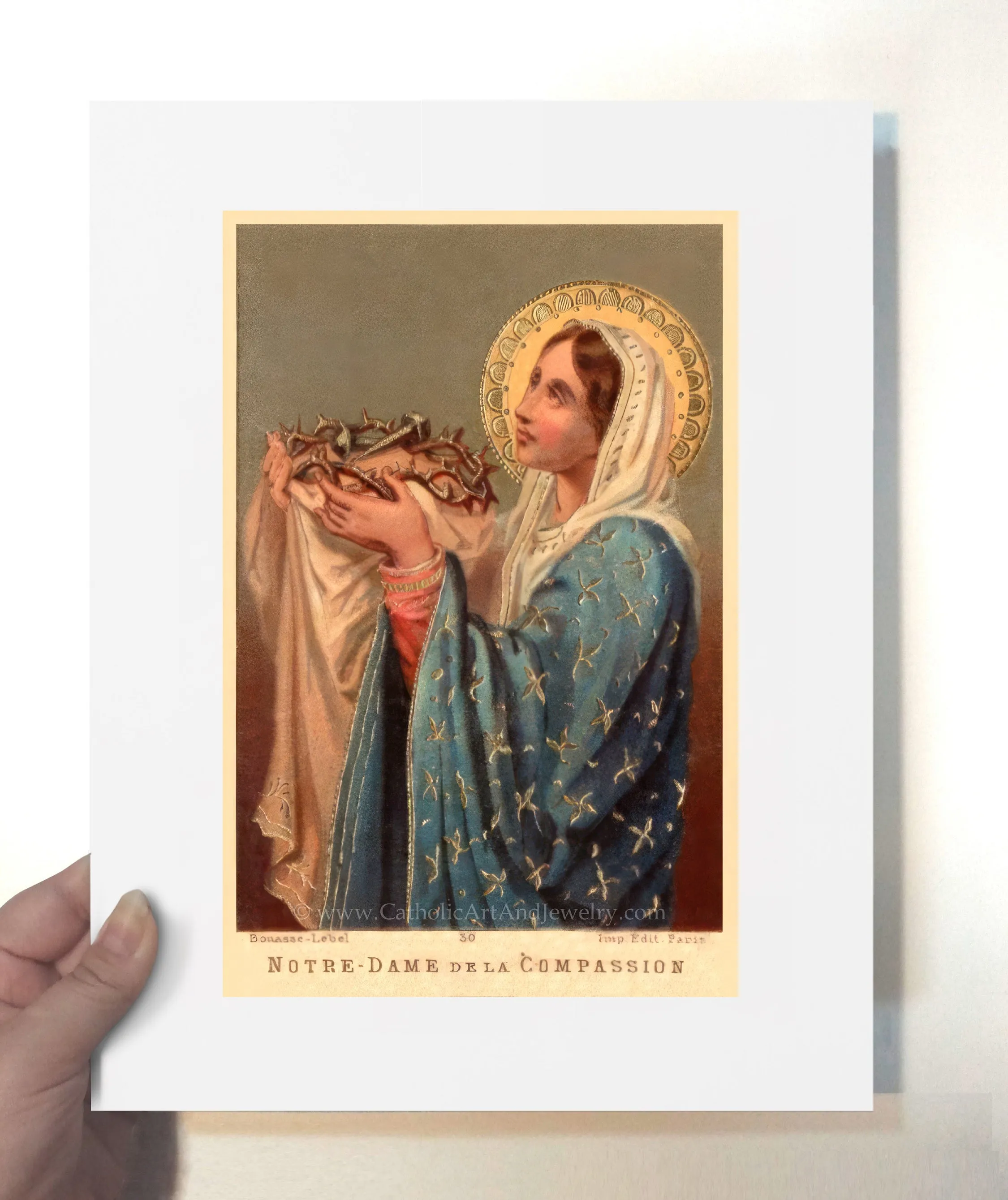 Our Lady of the Compassion – One of the Sorrows of Mary – Based on a Vintage Holy Card – Catholic Art –Catholic Gift – Archival Quality