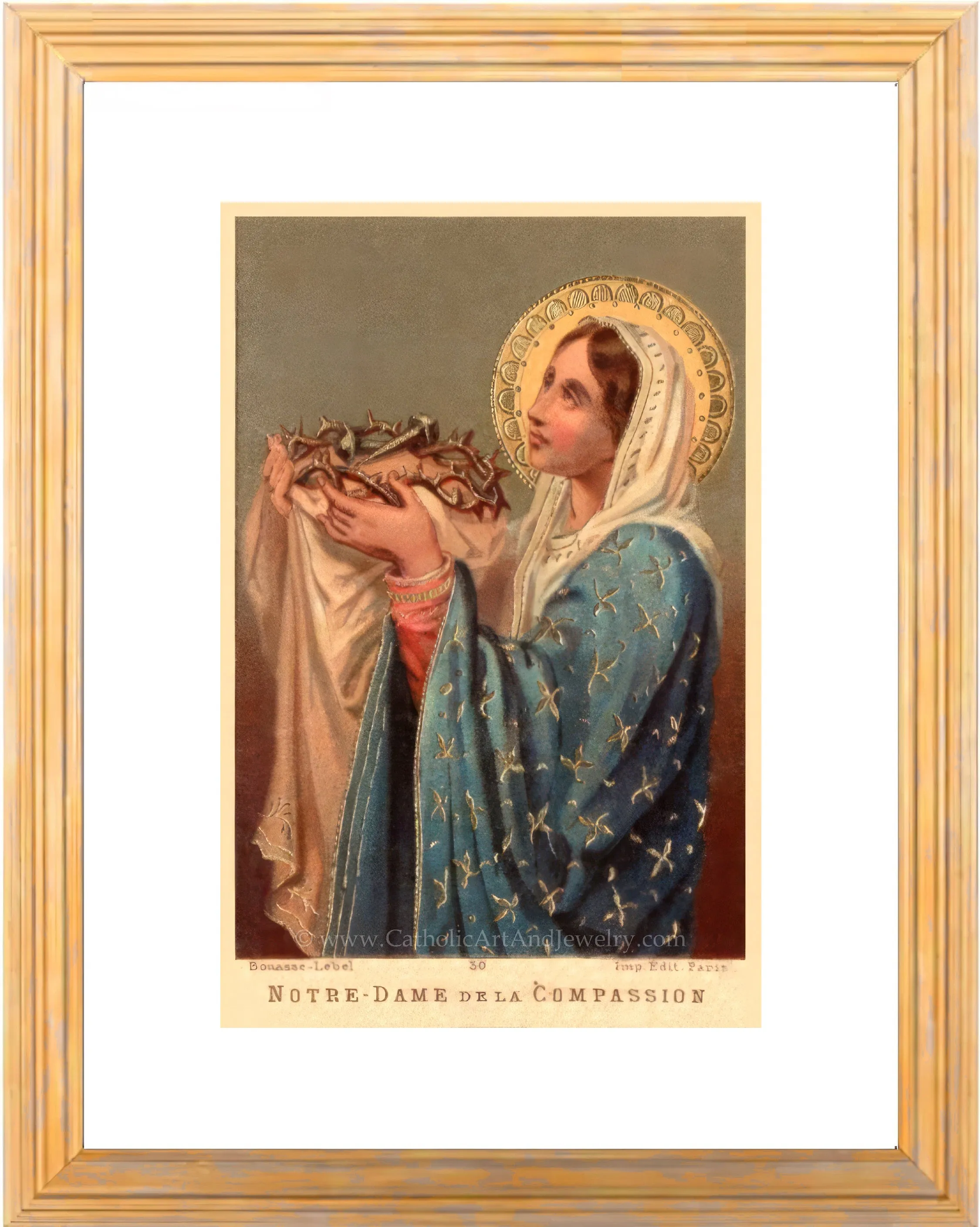 Our Lady of the Compassion – One of the Sorrows of Mary – Based on a Vintage Holy Card – Catholic Art –Catholic Gift – Archival Quality