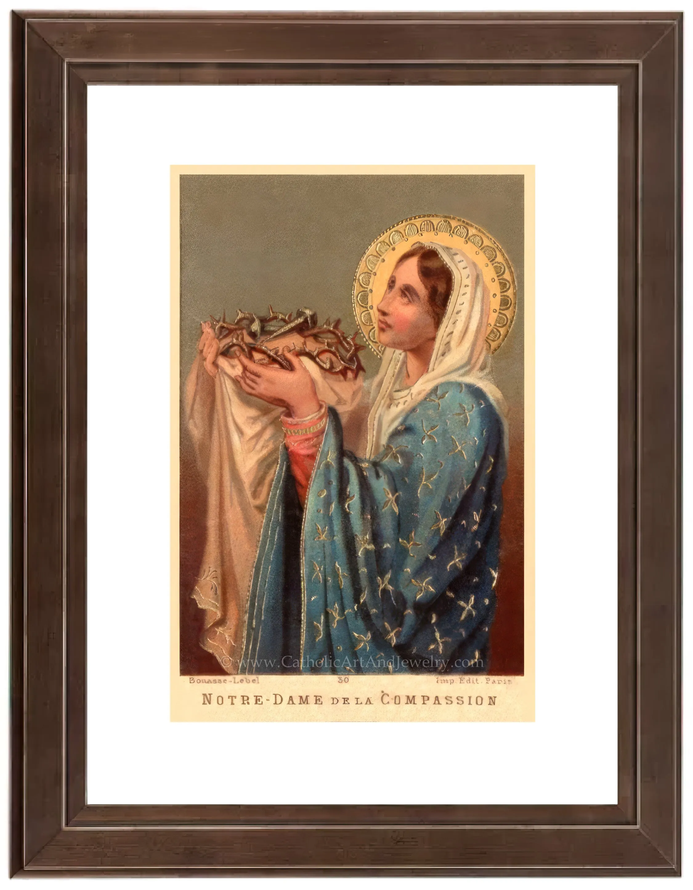 Our Lady of the Compassion – One of the Sorrows of Mary – Based on a Vintage Holy Card – Catholic Art –Catholic Gift – Archival Quality