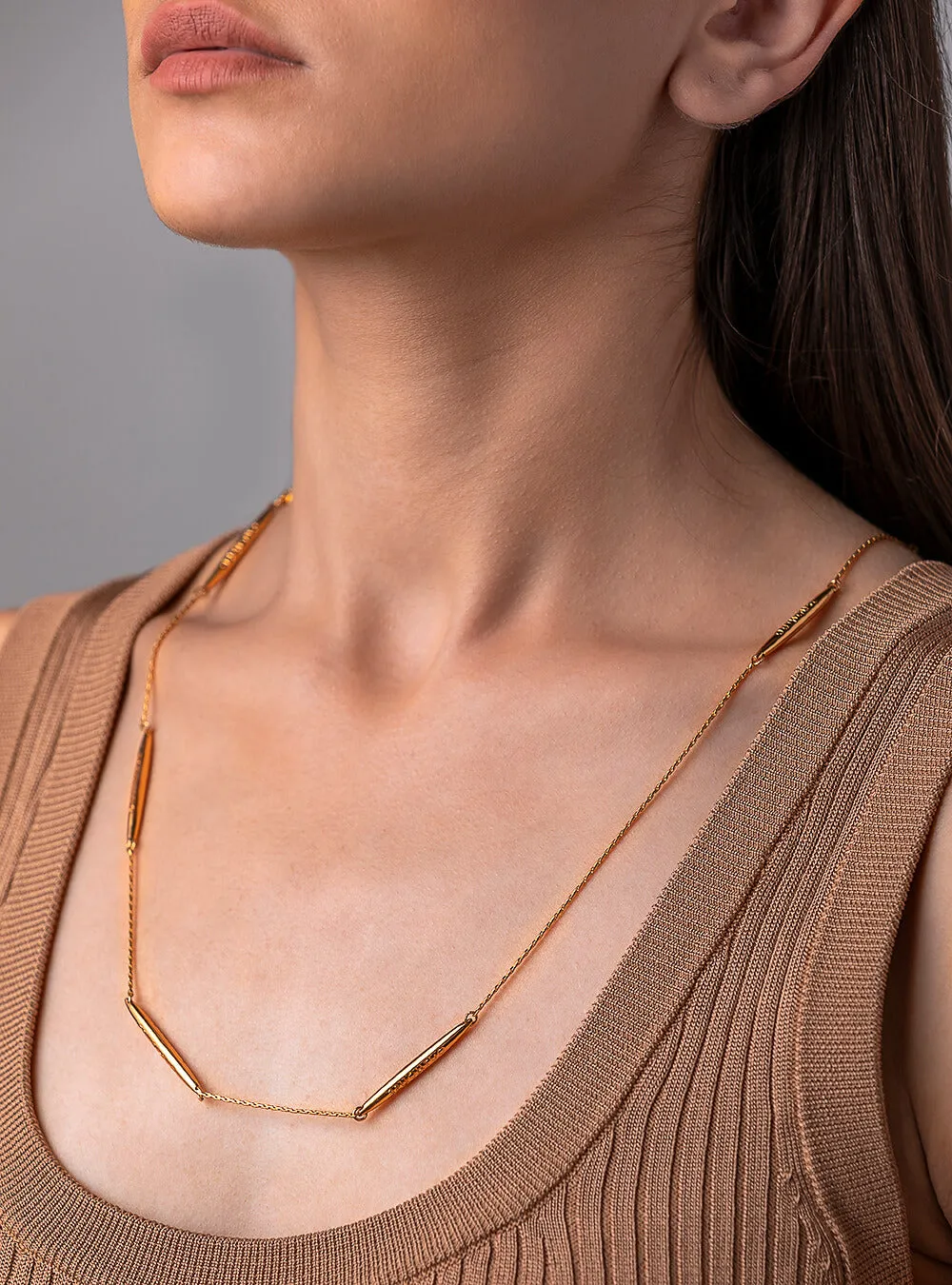 Outhouse   -   Le Lien La Lien Monogram Lanyand in Gold