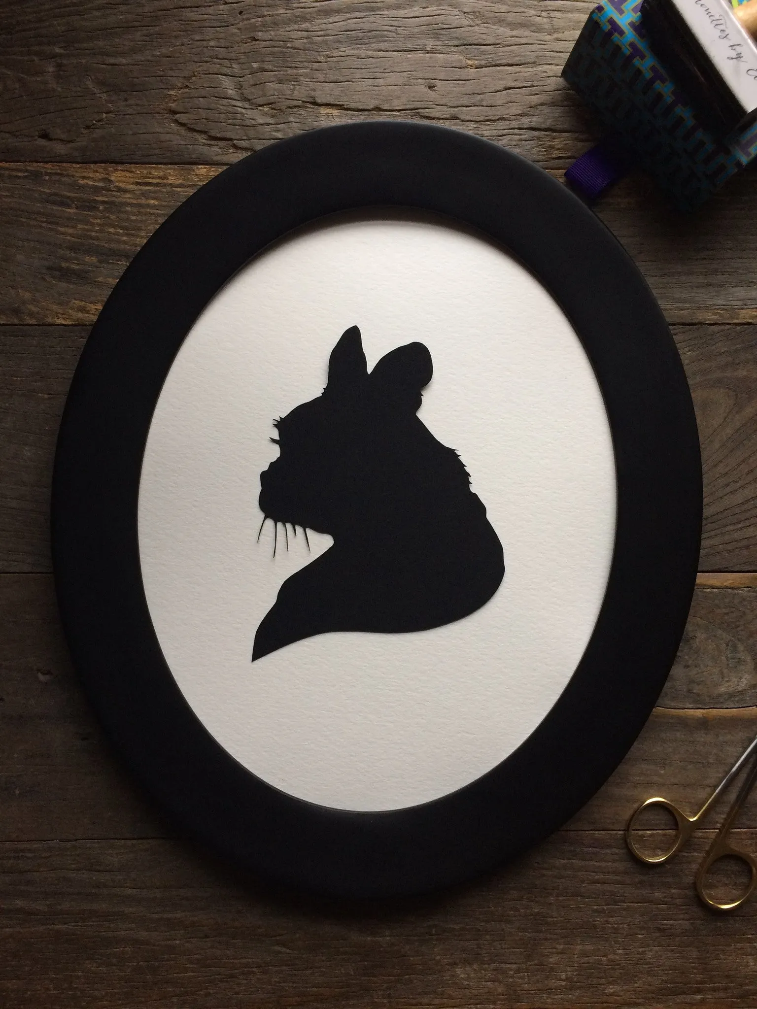 Oval Framed Custom Pet Portrait - Custom Pet Gift