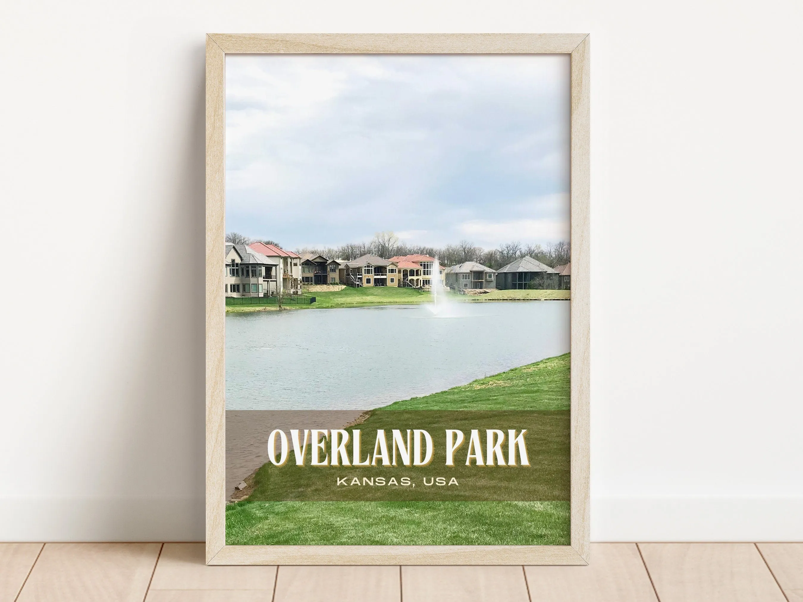 Overland Park Retro Wall Art, Kansas, USA