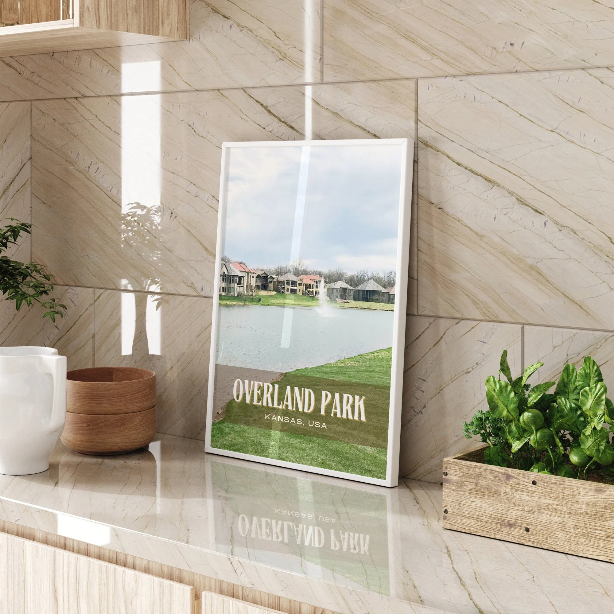 Overland Park Retro Wall Art, Kansas, USA