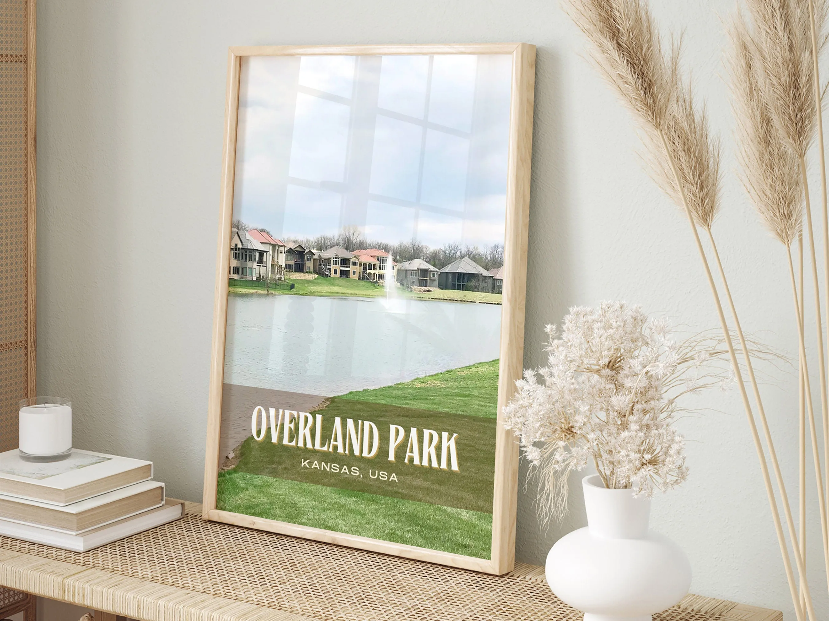 Overland Park Retro Wall Art, Kansas, USA