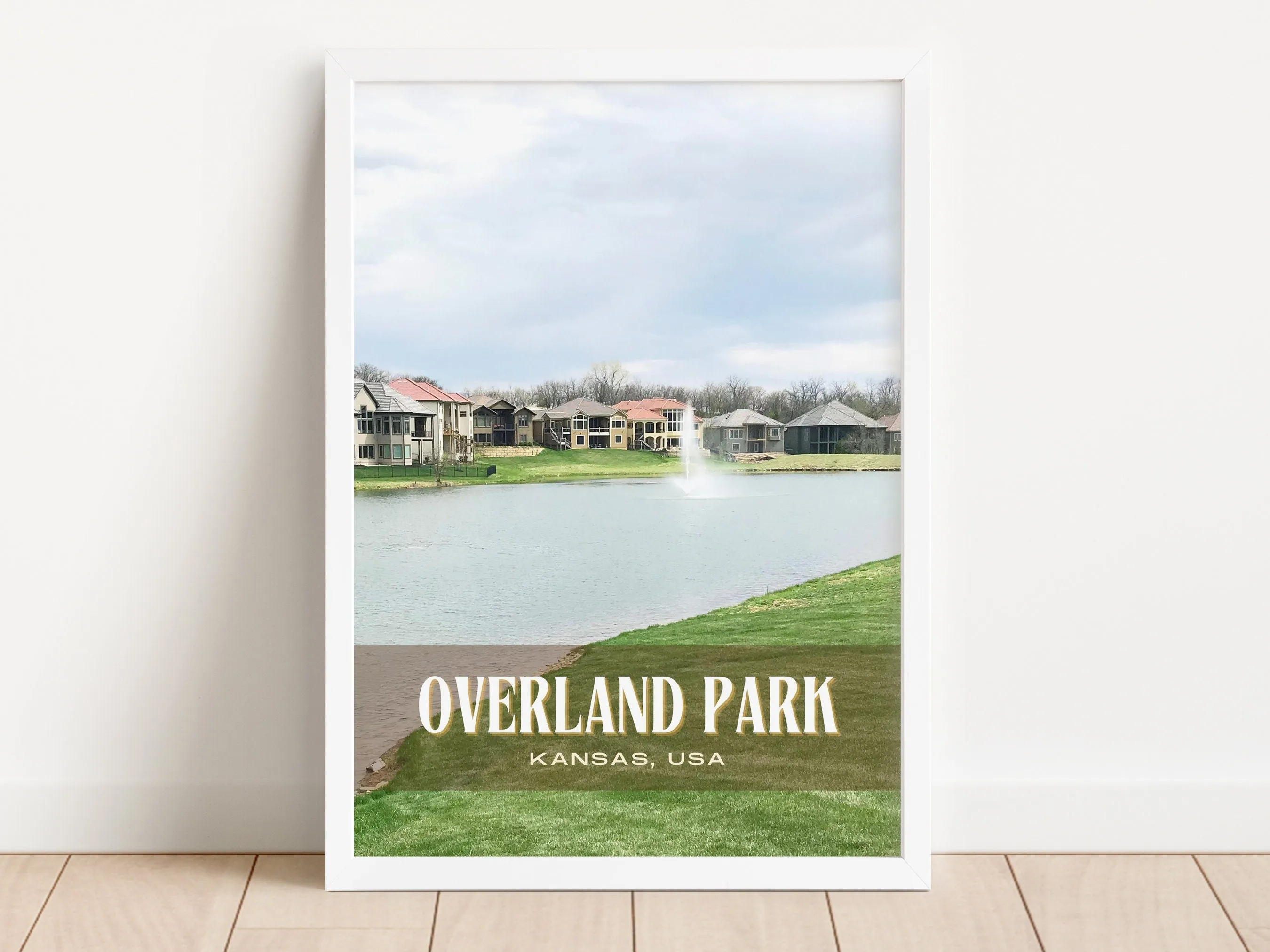 Overland Park Retro Wall Art, Kansas, USA