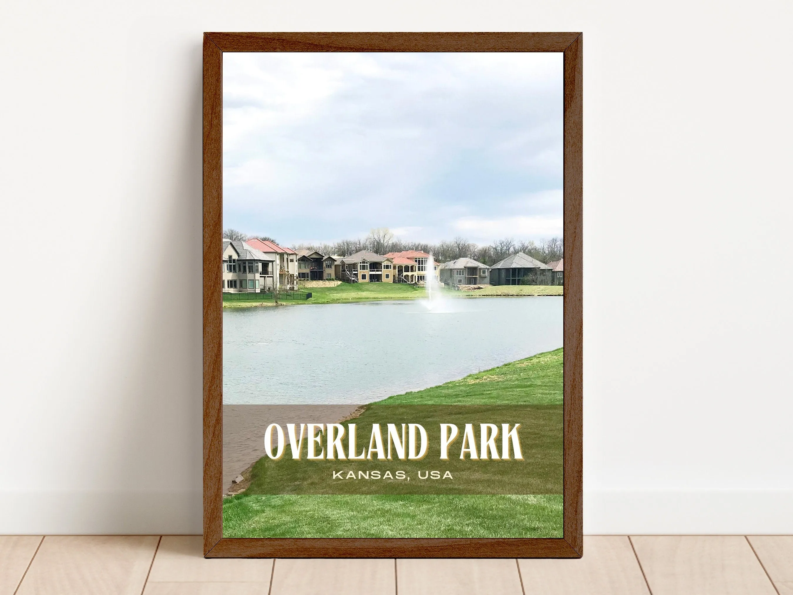 Overland Park Retro Wall Art, Kansas, USA