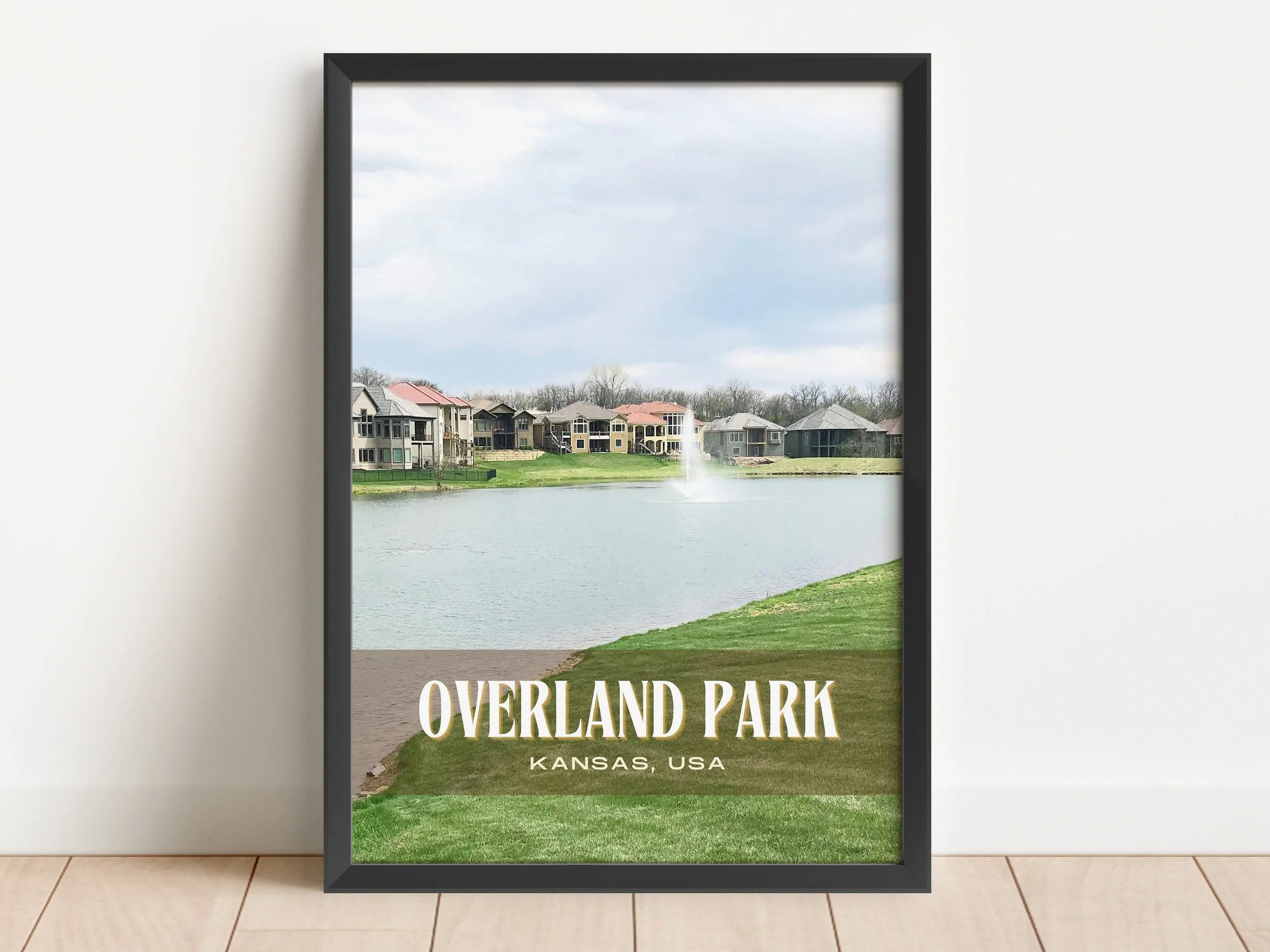 Overland Park Retro Wall Art, Kansas, USA