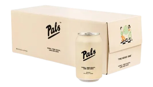 Pals Vodka Beige Pink Guava, Lime & Soda 10x330mL
