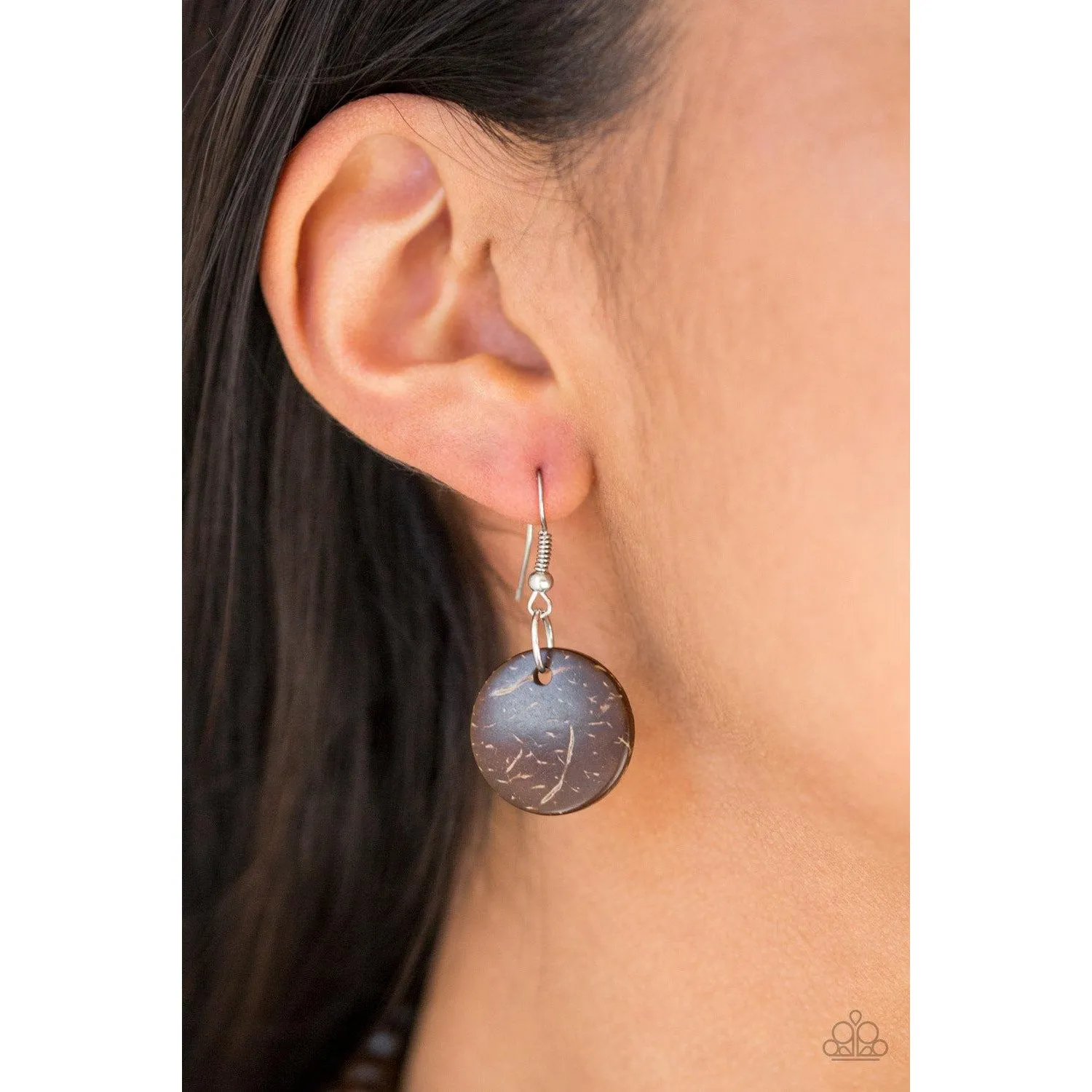 Paparazzi Dominican Disco Blue Wooden Necklace & Earrings Set