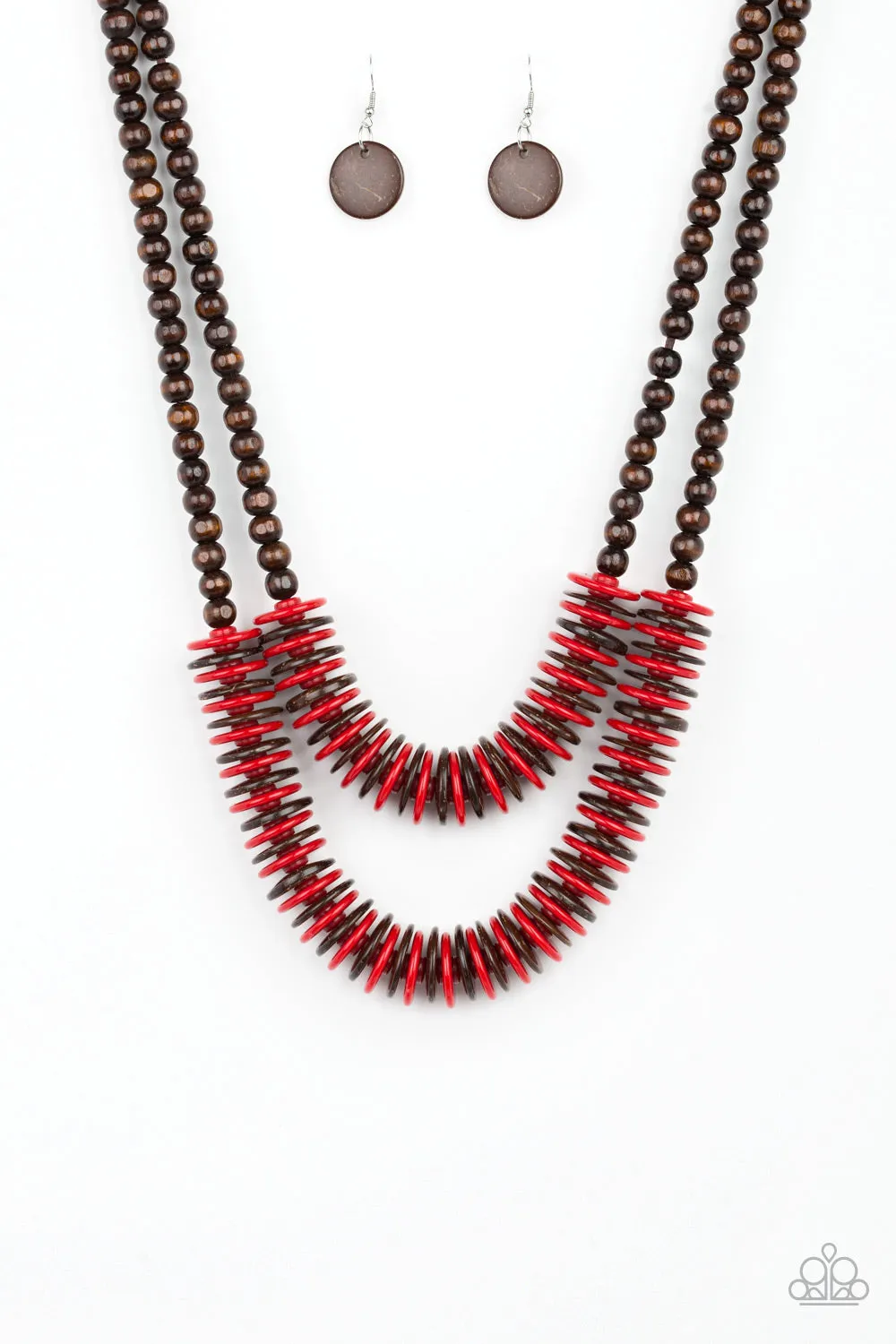 Paparazzi Dominican Disco Necklace Red